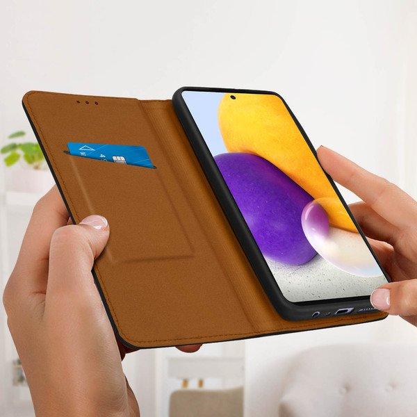 Avizar Samsung A72 Kunstlederhülle Schwarz