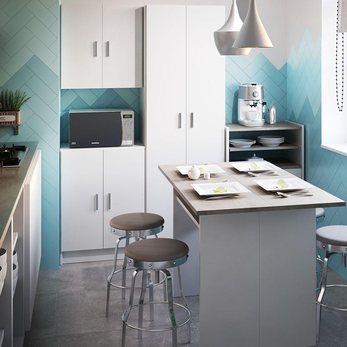 Calicosy Ausziehbarer Tisch Buchöffnungssystem von 35 bis 70 cm Tavolo - L120 cm