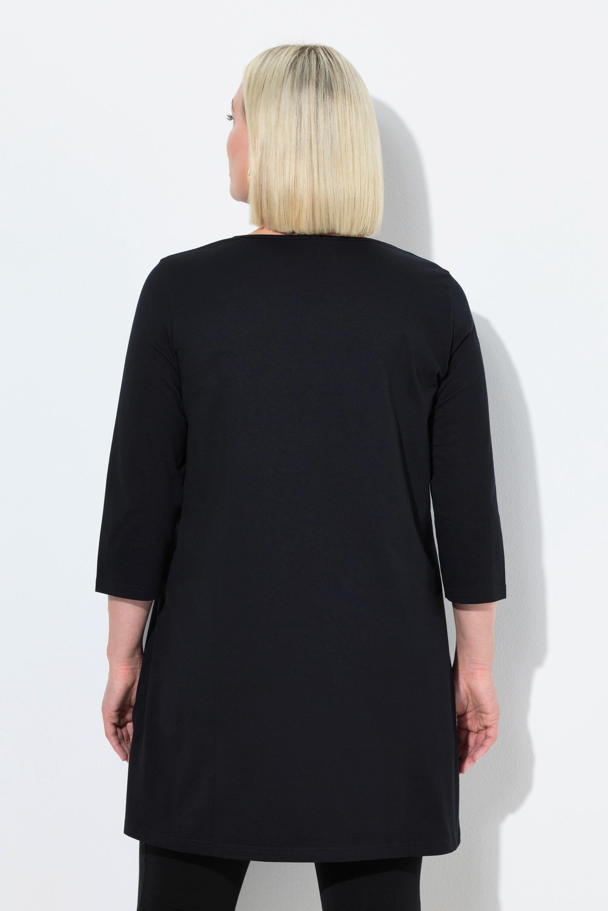 Ulla Popken A-Linie Tunika Longshirt mit 3/4-Arm