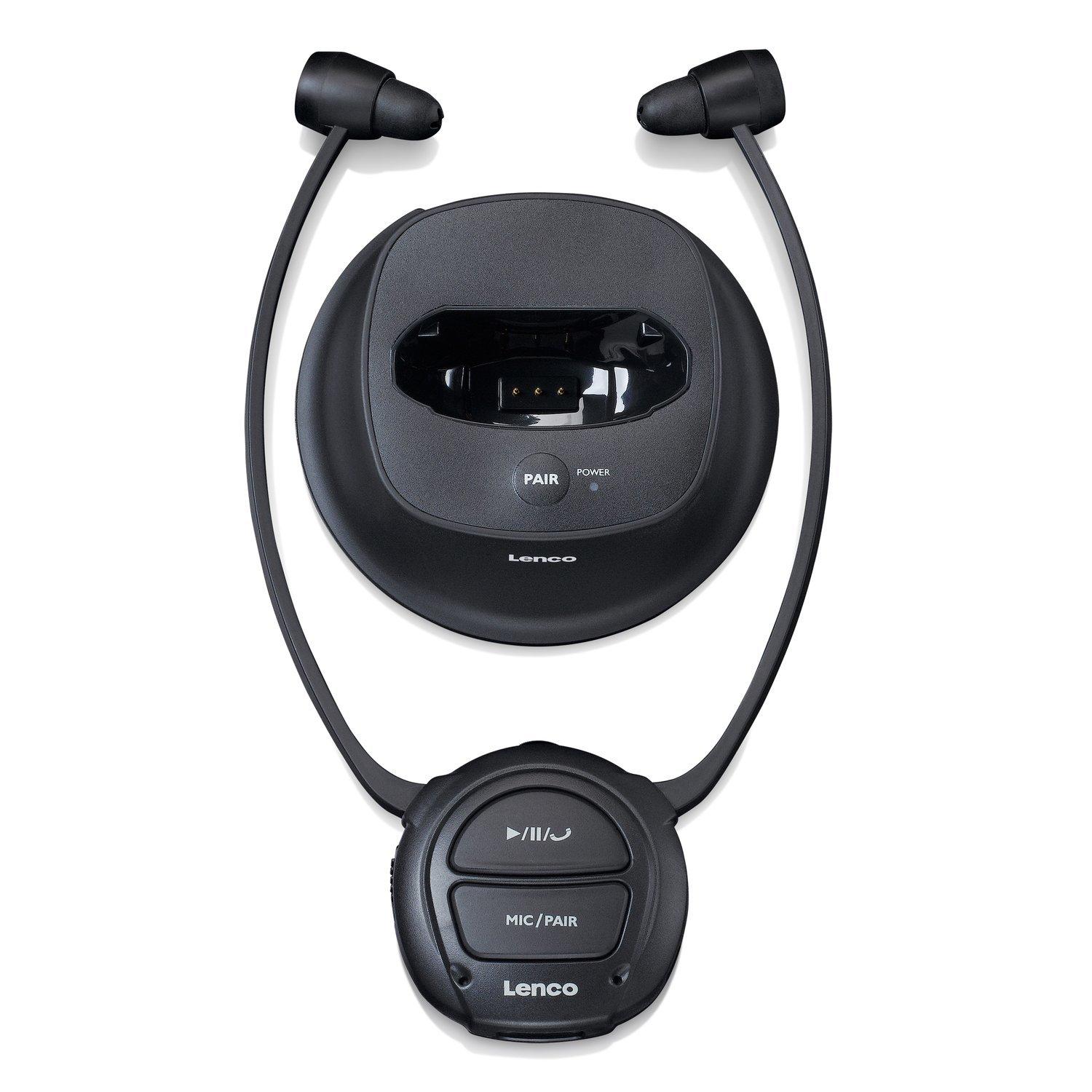 Lenco Lenco HPW-400BK Kopfhörer Kabellos im Ohr Bluetooth Schwarz