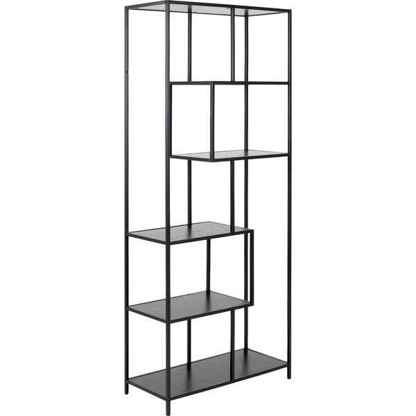 mutoni Bücherregal Multiple Bronx 4 Böden Melamin Esche Schwarz 77x35x185cm