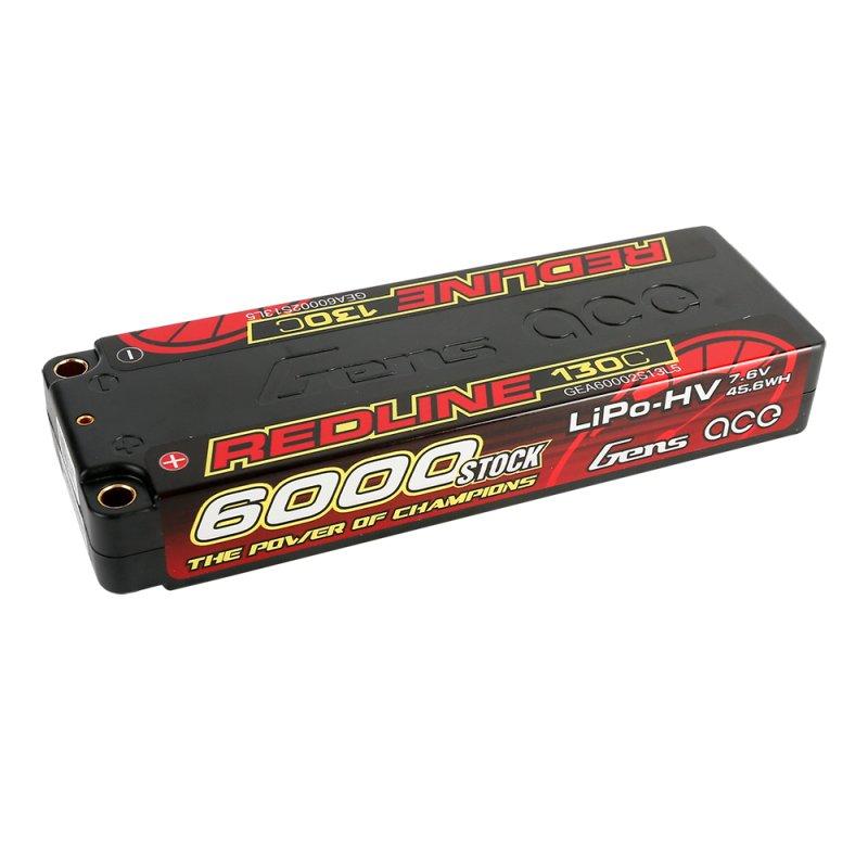 Gens ace Gens ace Redline Series 6000mAh 7.6V 130C 2S2P HardCase HV Lipo Battery