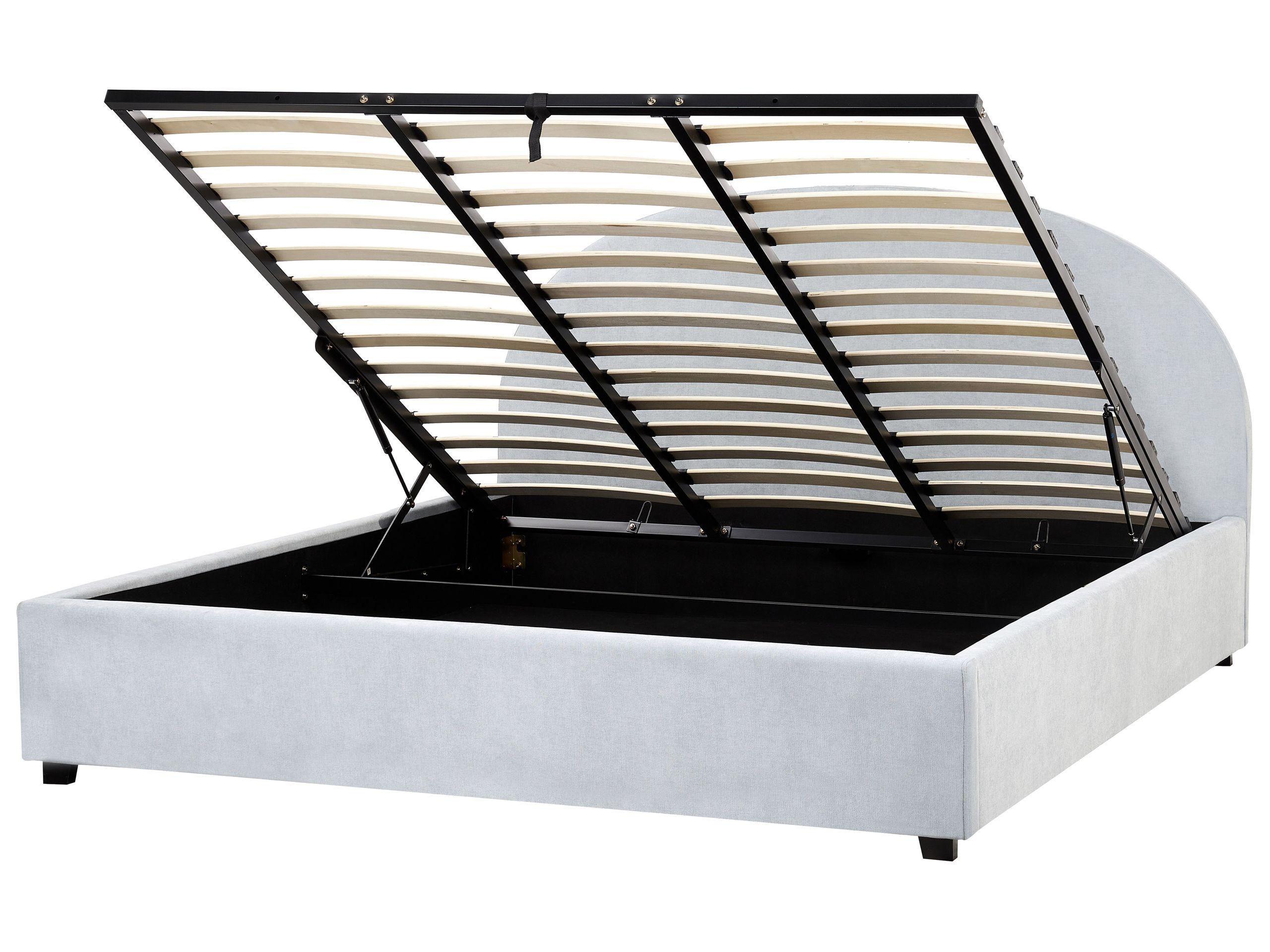 Beliani Bett mit Stauraum aus Polyester Retro VAUCLUSE