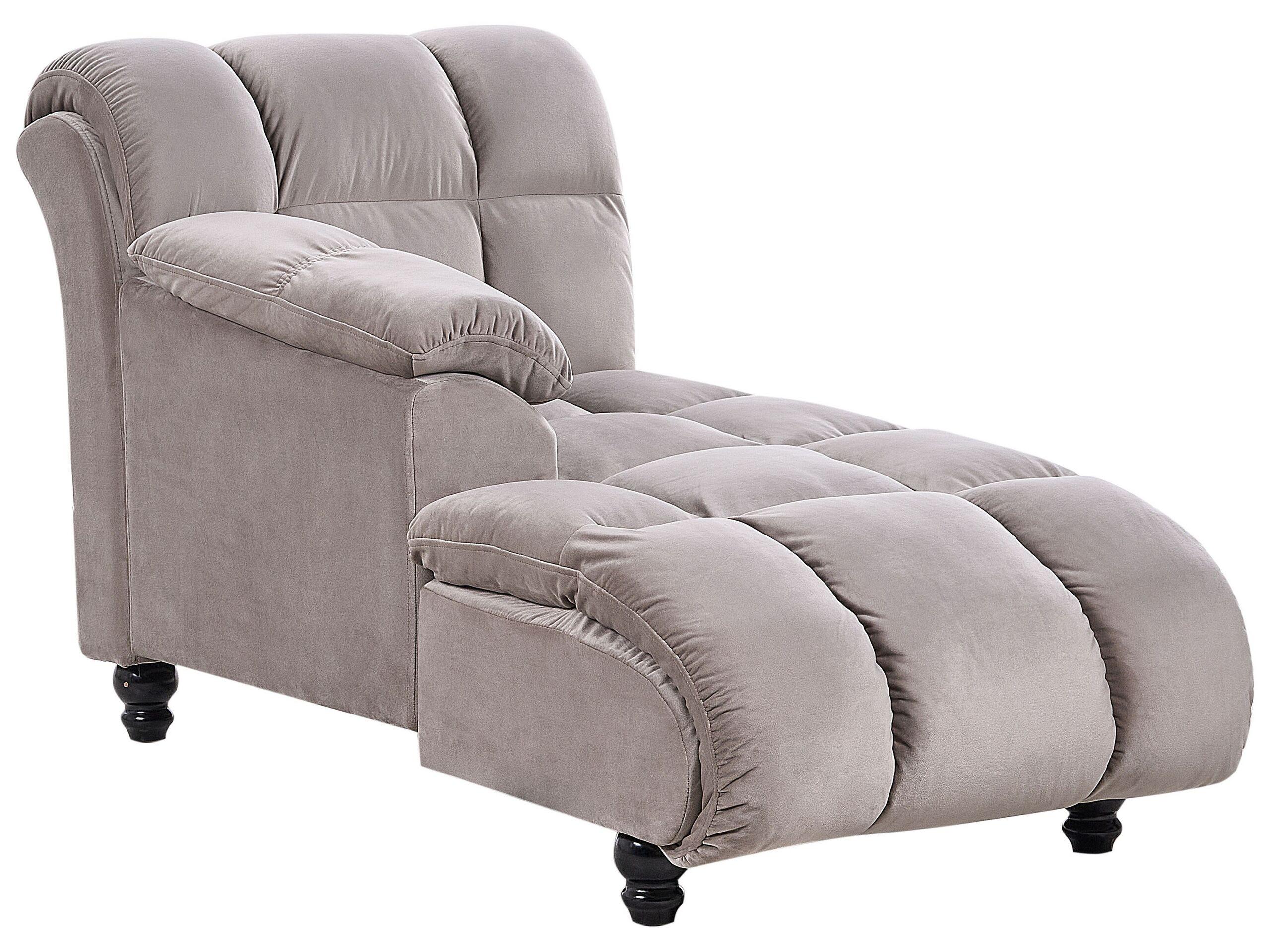 Beliani Rechtsseitige Chaiselounge aus Polyester Glamourös LORMONT