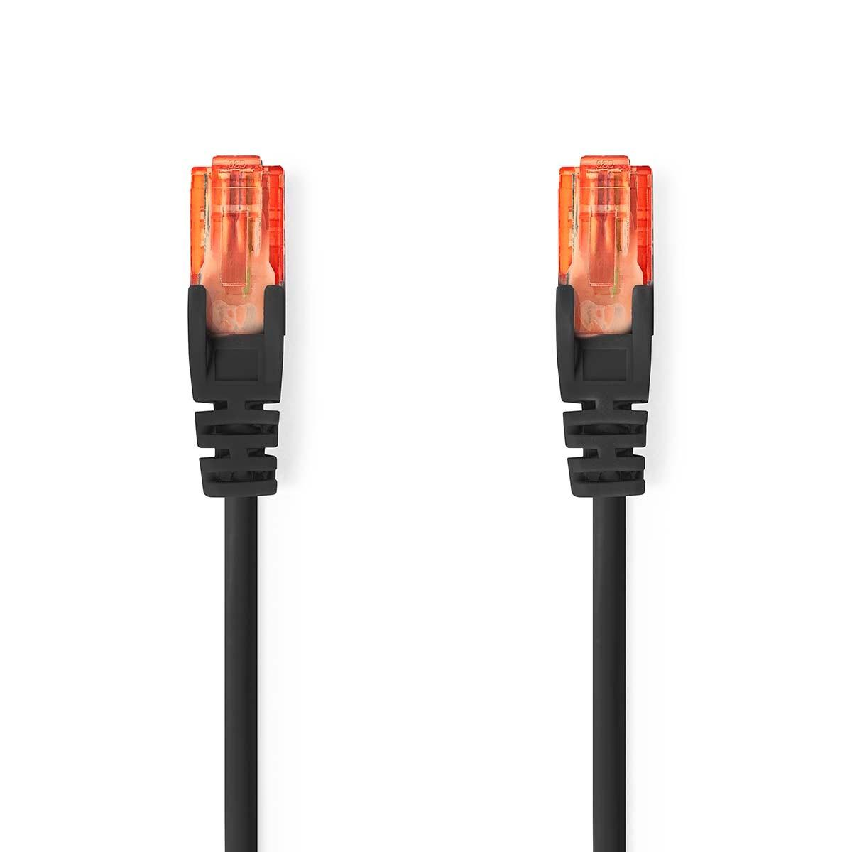 Nedis CAT6 Netzwerkkabel | RJ45 Stecker | RJ45 Stecker | U/UTP | 0,25 m | Rund | PVC | Schwarz | Etikett