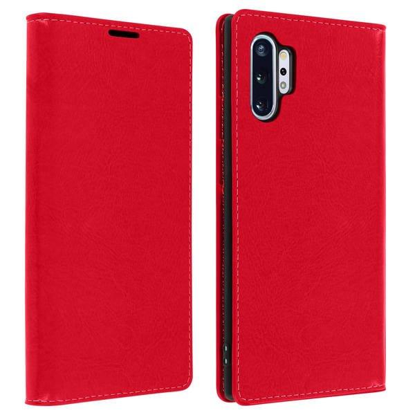 Avizar Cover Echtleder Galaxy Note 10 Plus Rot