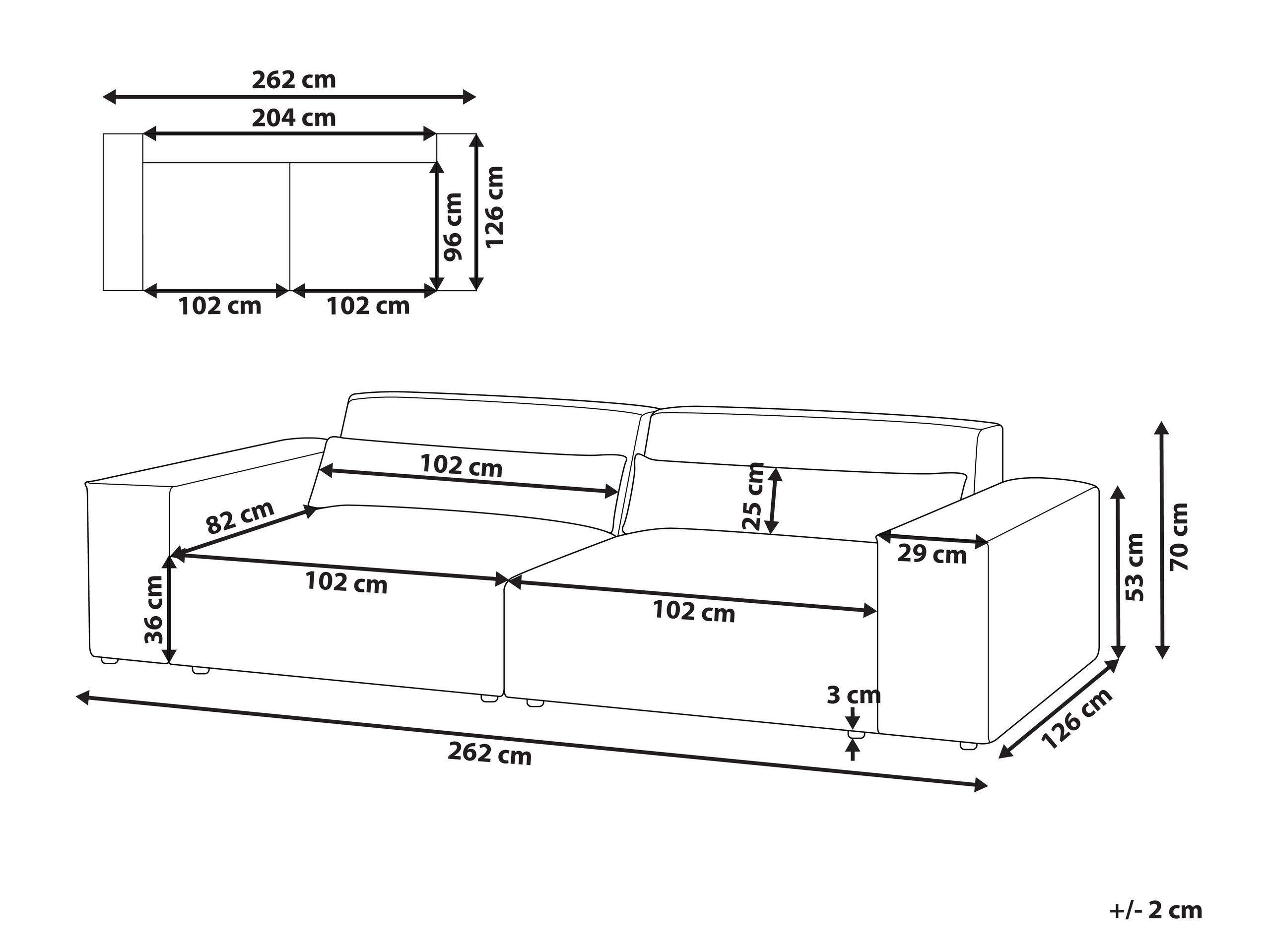Beliani 2 Sitzer Sofa aus Polyester Modern HELLNAR