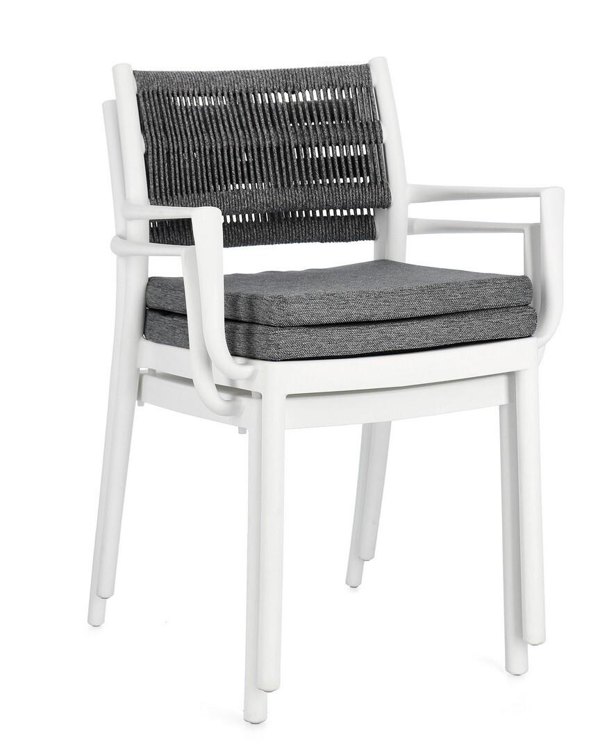 mutoni Armlehnstuhl Alvin weiss dunkelgrün