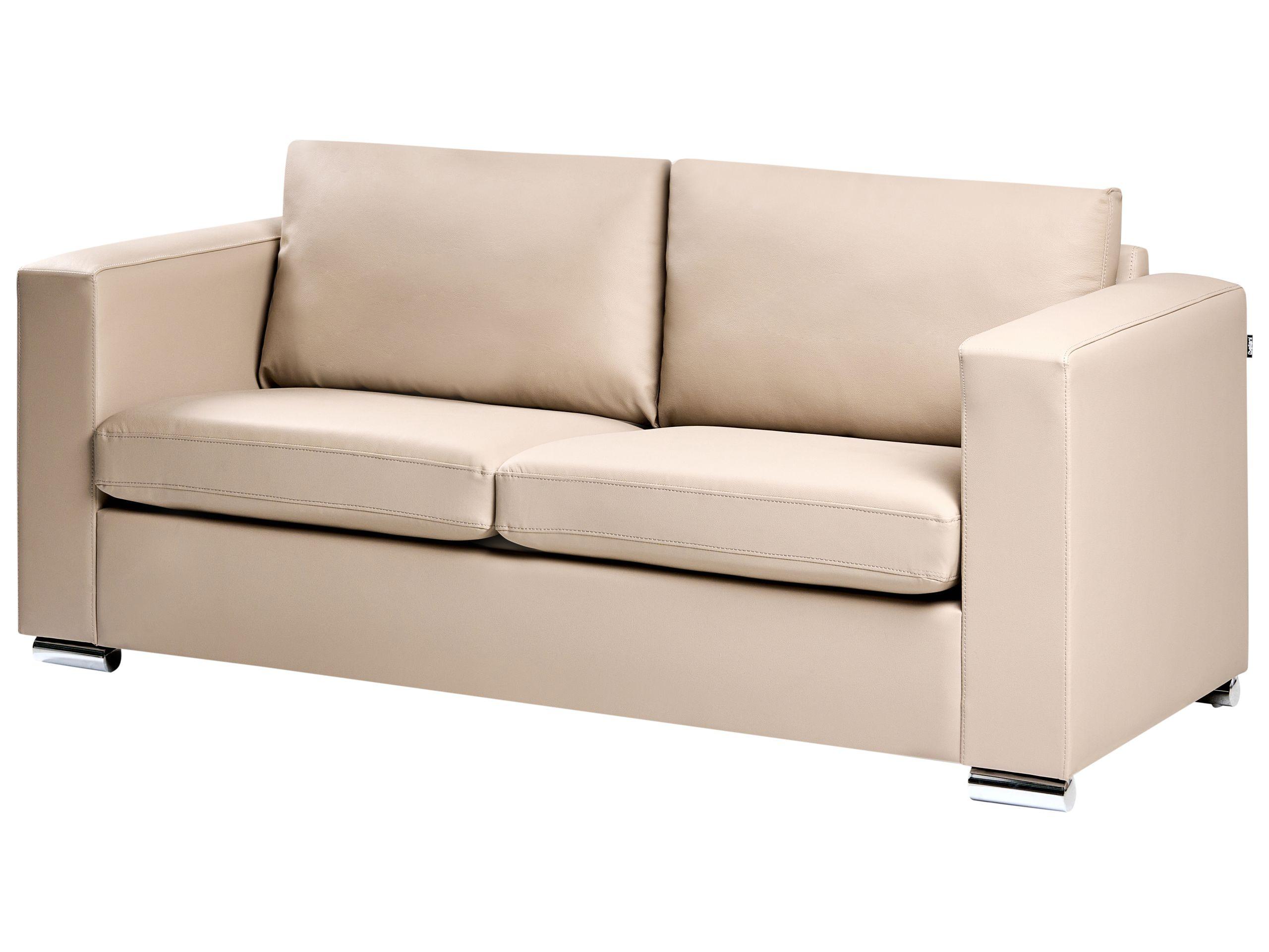 Beliani 3 Sitzer Sofa aus Spaltleder Industriell HELSINKI
