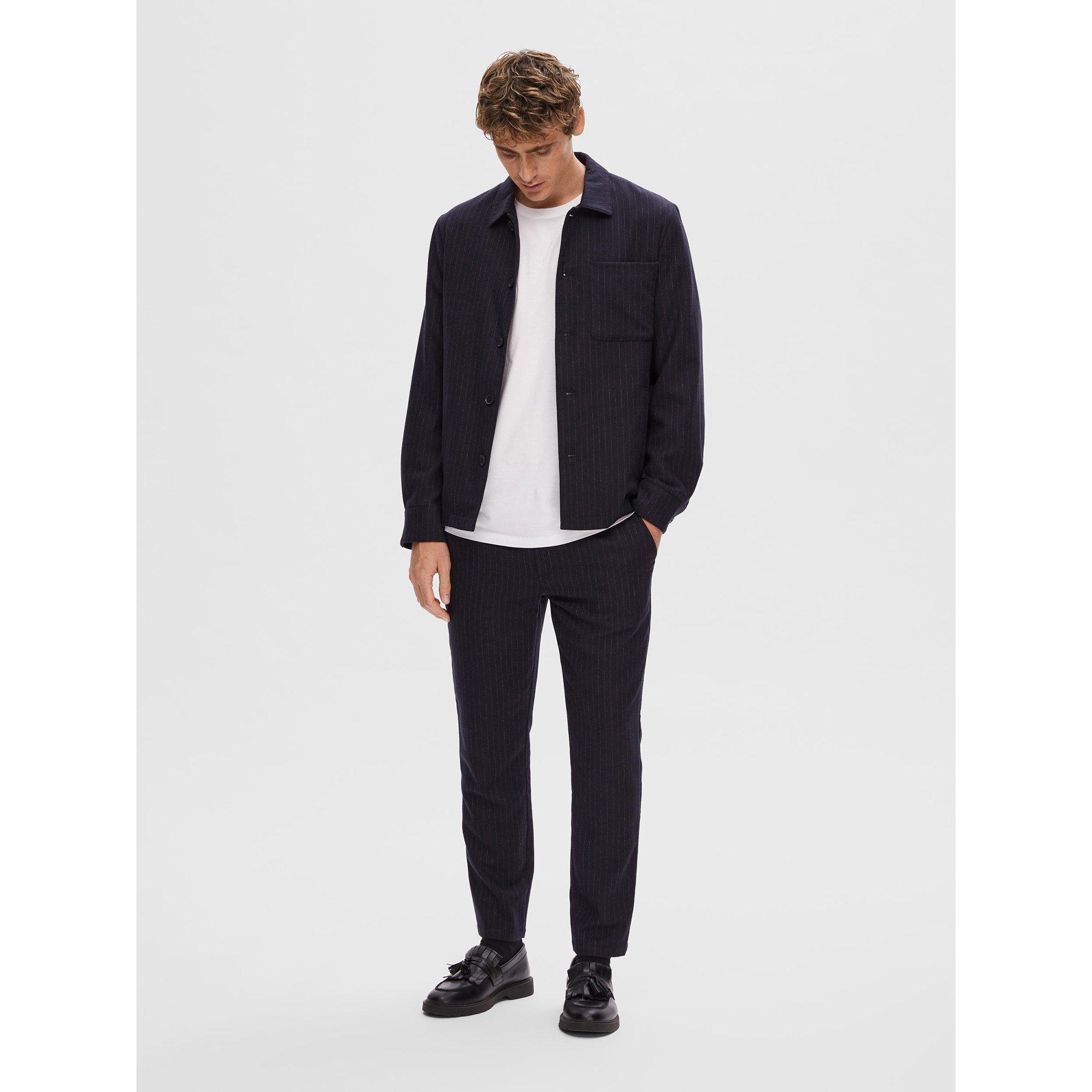 SELECTED SLHSlim-Ayr Pinstriped Elastic Slim Fit Hose