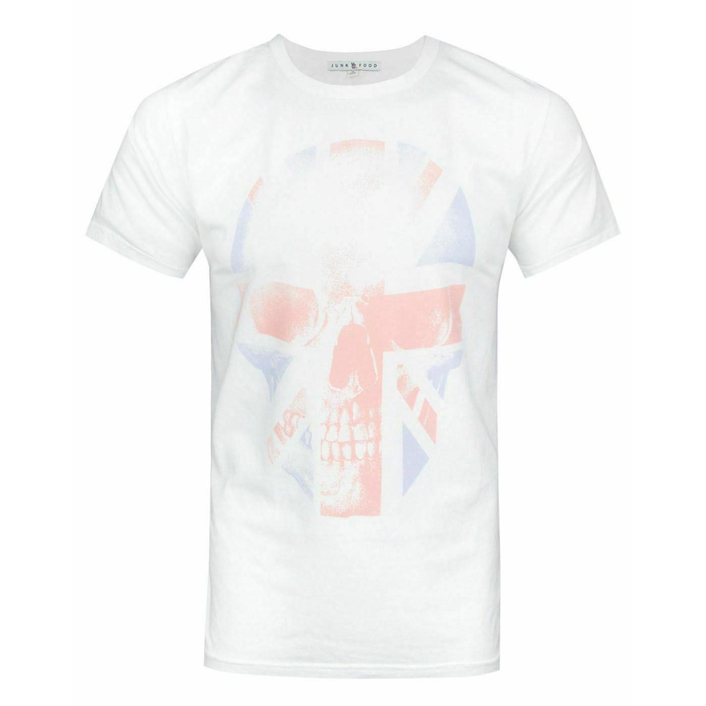 Junk Food Union Jack Totenkopf Print T-Shirt