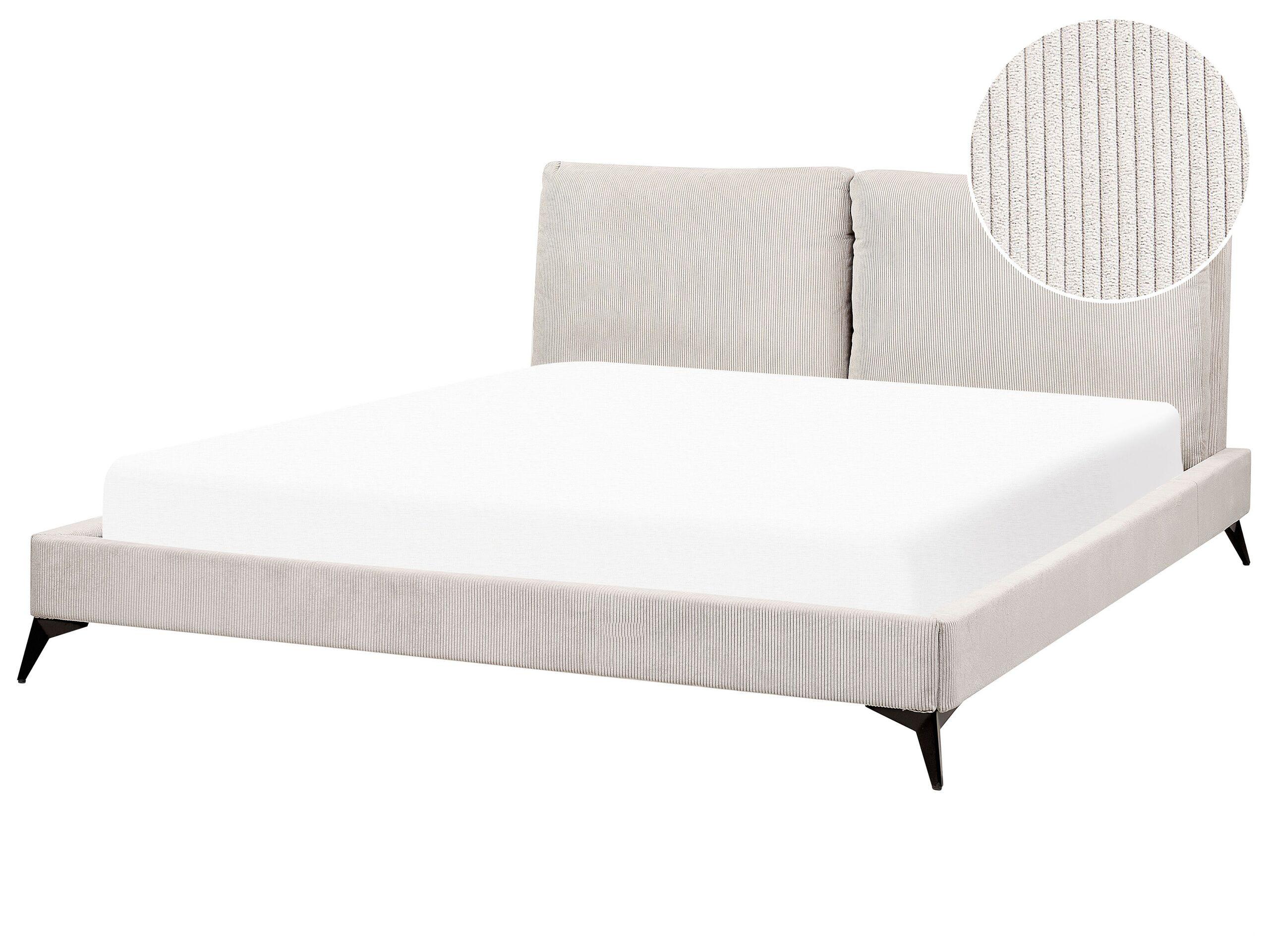 Beliani Bett mit Lattenrost aus Cord Skandinavisch MELLE