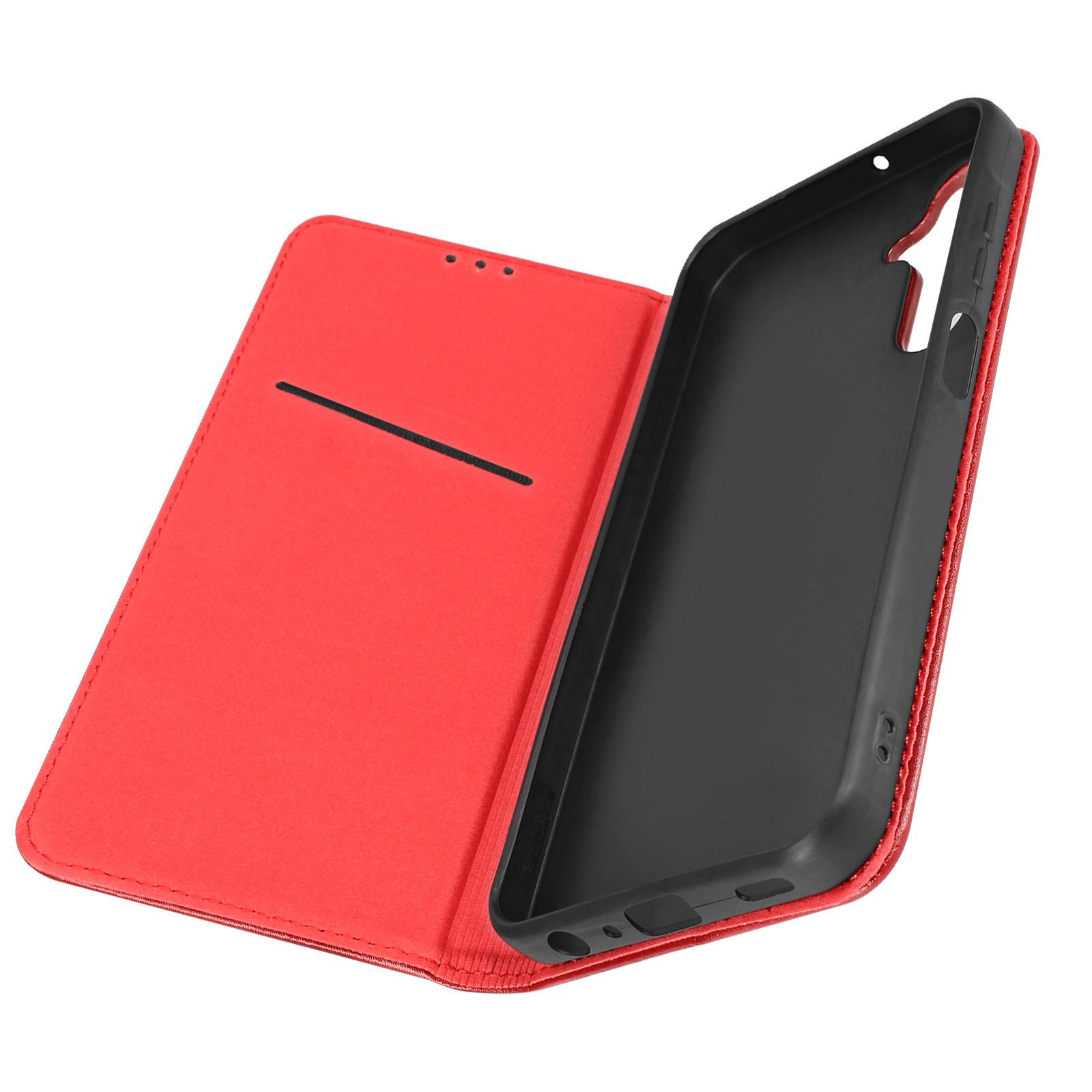 Avizar Samsung Galaxy A25 5G Lederhülle Rot