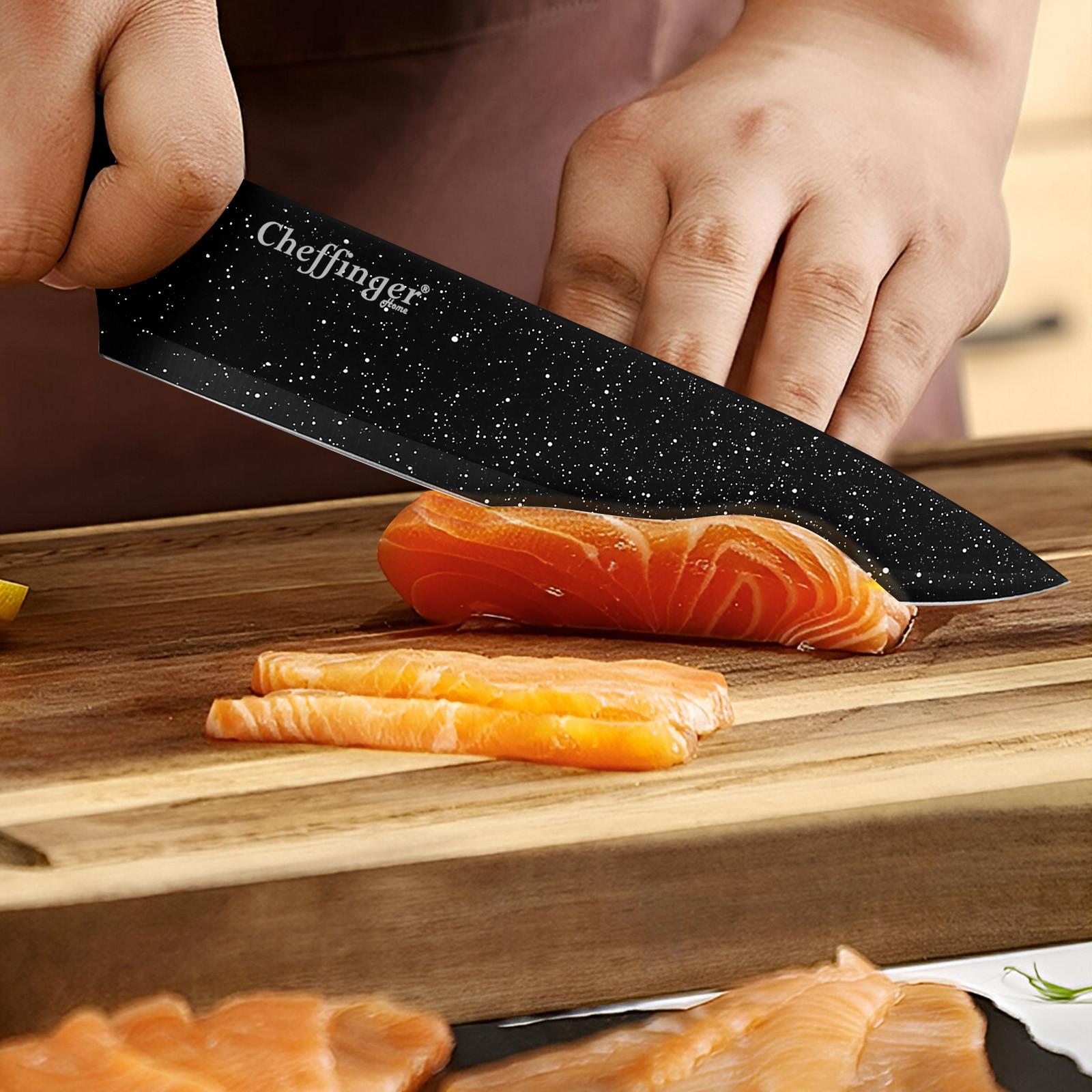 Cheffinger 6 Messer mit Klinge aus rostfreiem Stahl