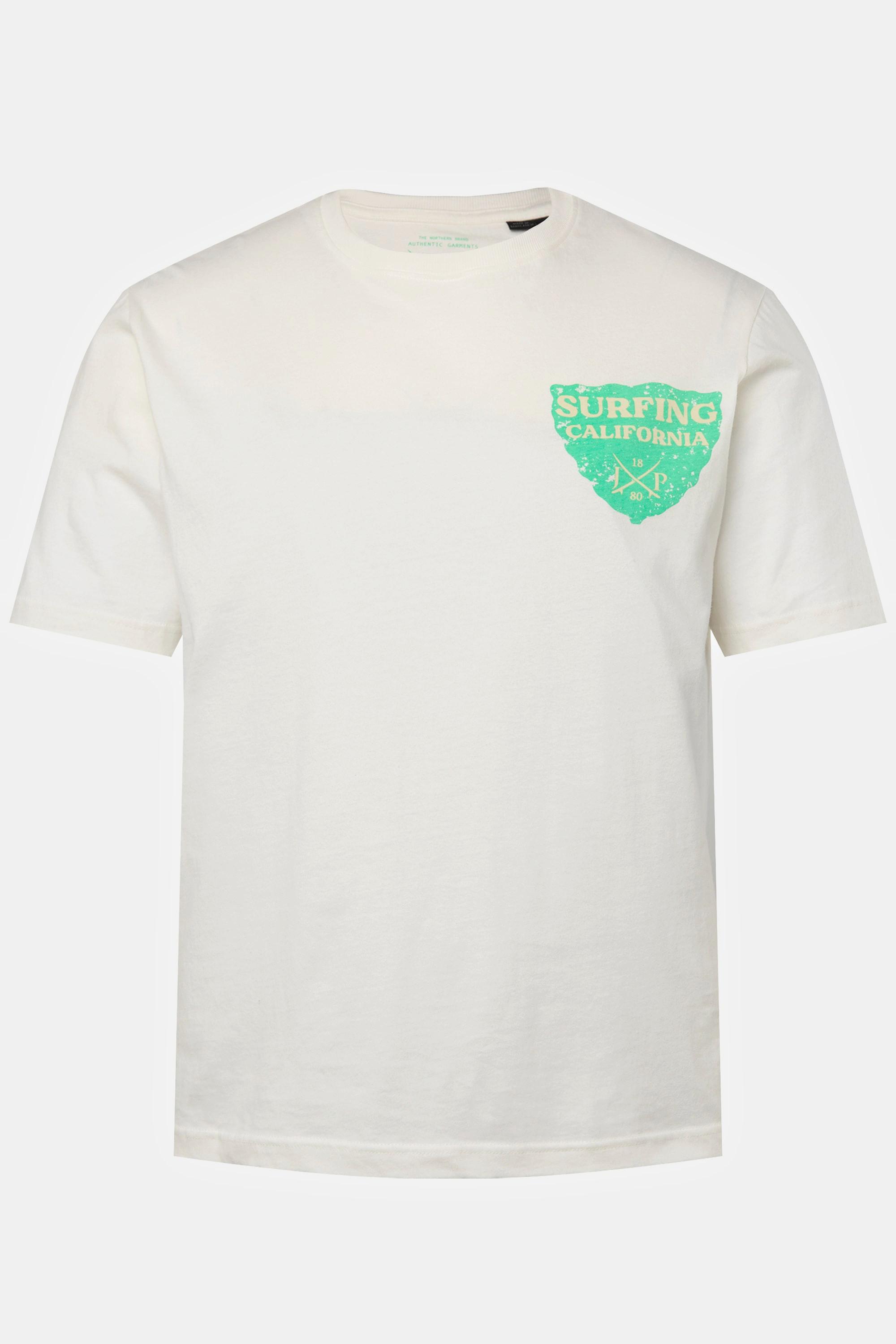 JP1880 Halbarm Brust Print Rundhals T-Shirt