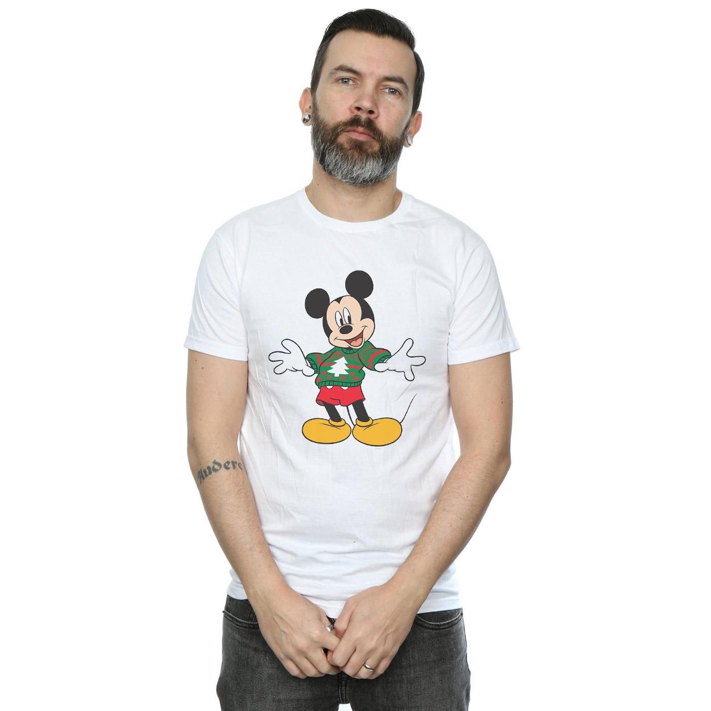 Disney Mickey Mouse Christmas Jumper Print T-Shirt