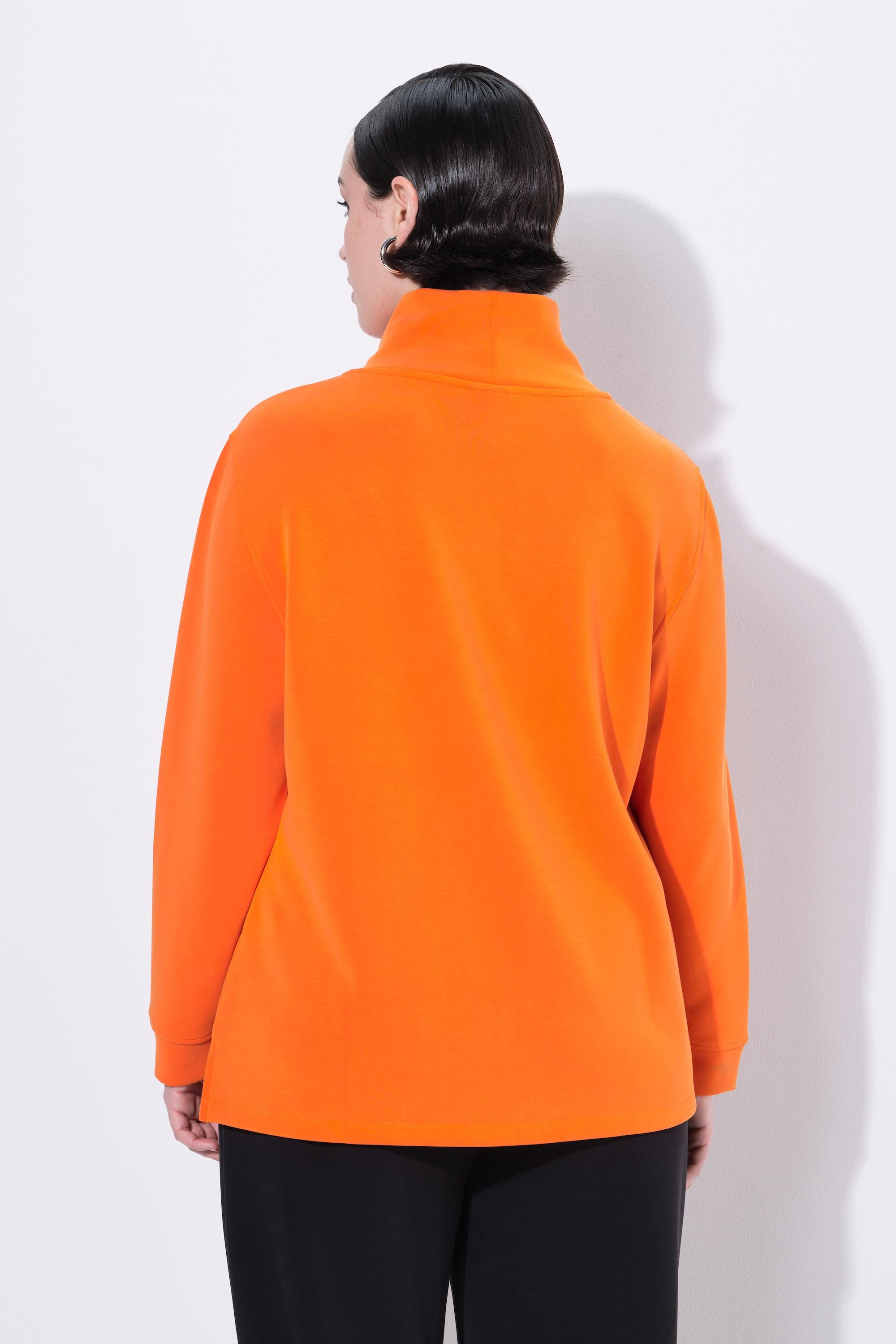 Ulla Popken Sweatshirt, Ziersteine, Classic, Stehkragen, 3/4-Arm