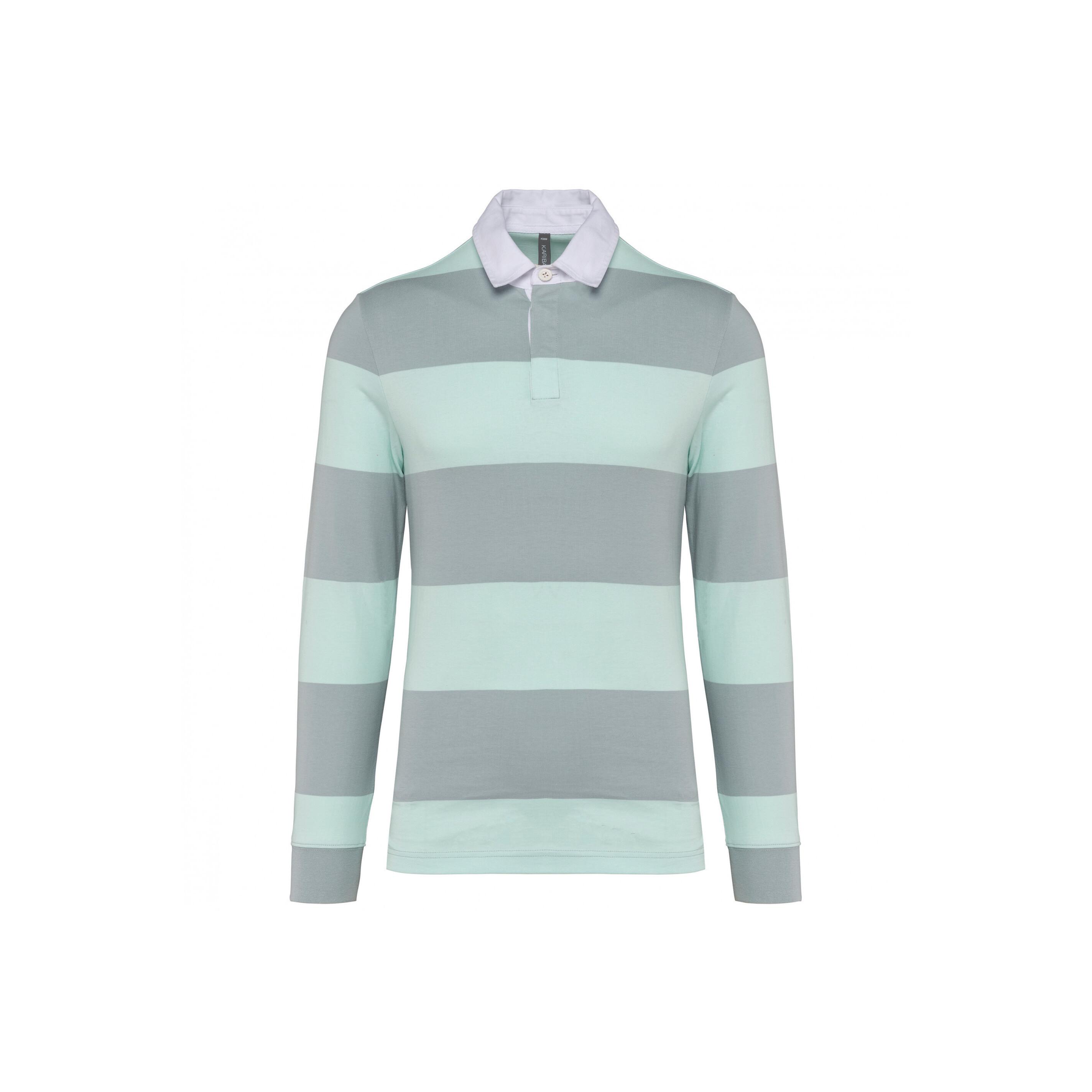 Kariban Gestreiftes Langarm Poloshirt