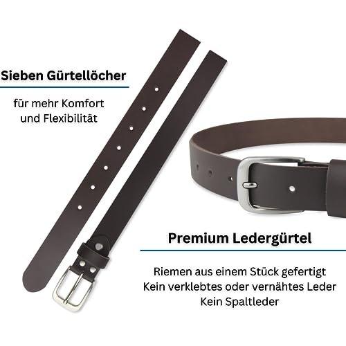 Only-bags.store Ledergürtel, Gürtel, 3 cm breit, Dunkelbraun, 125-140 cm