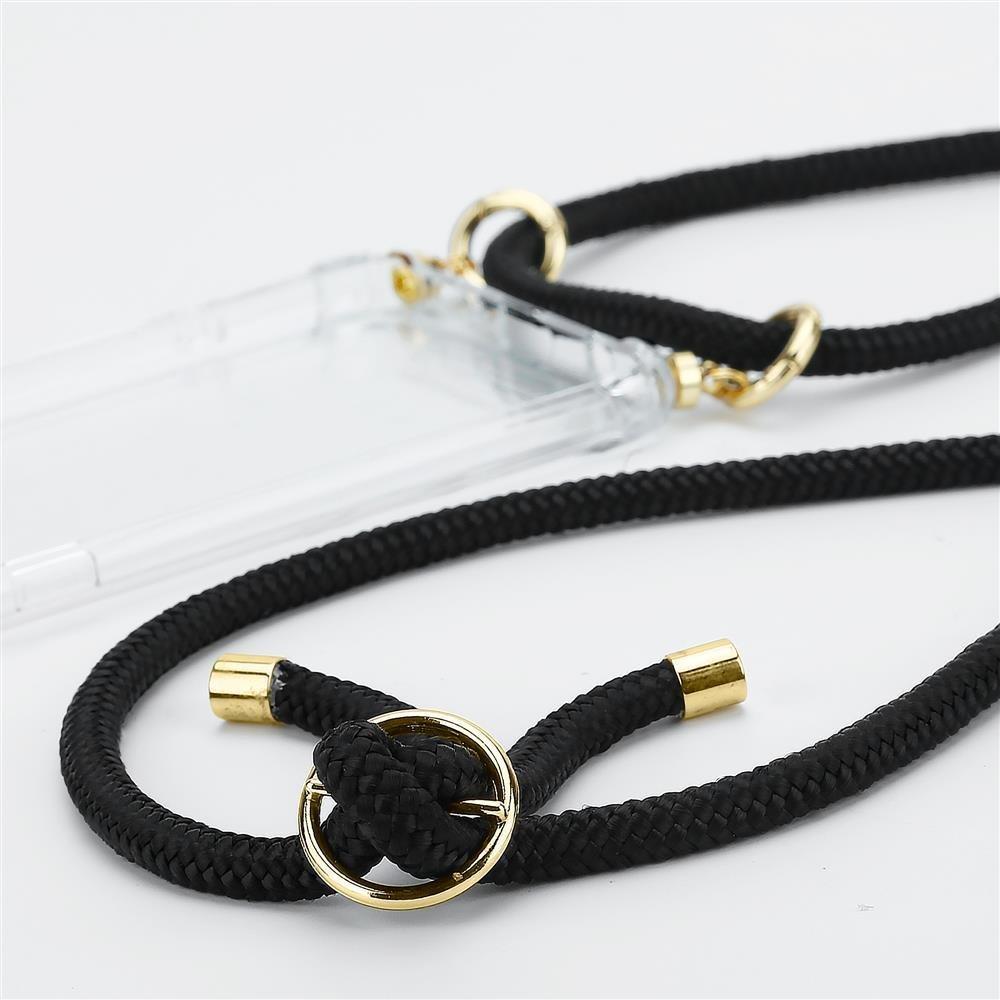 Cadorabo Handy Kette für Apple iPhone 12 MINI Silikon mit Gold Ringen