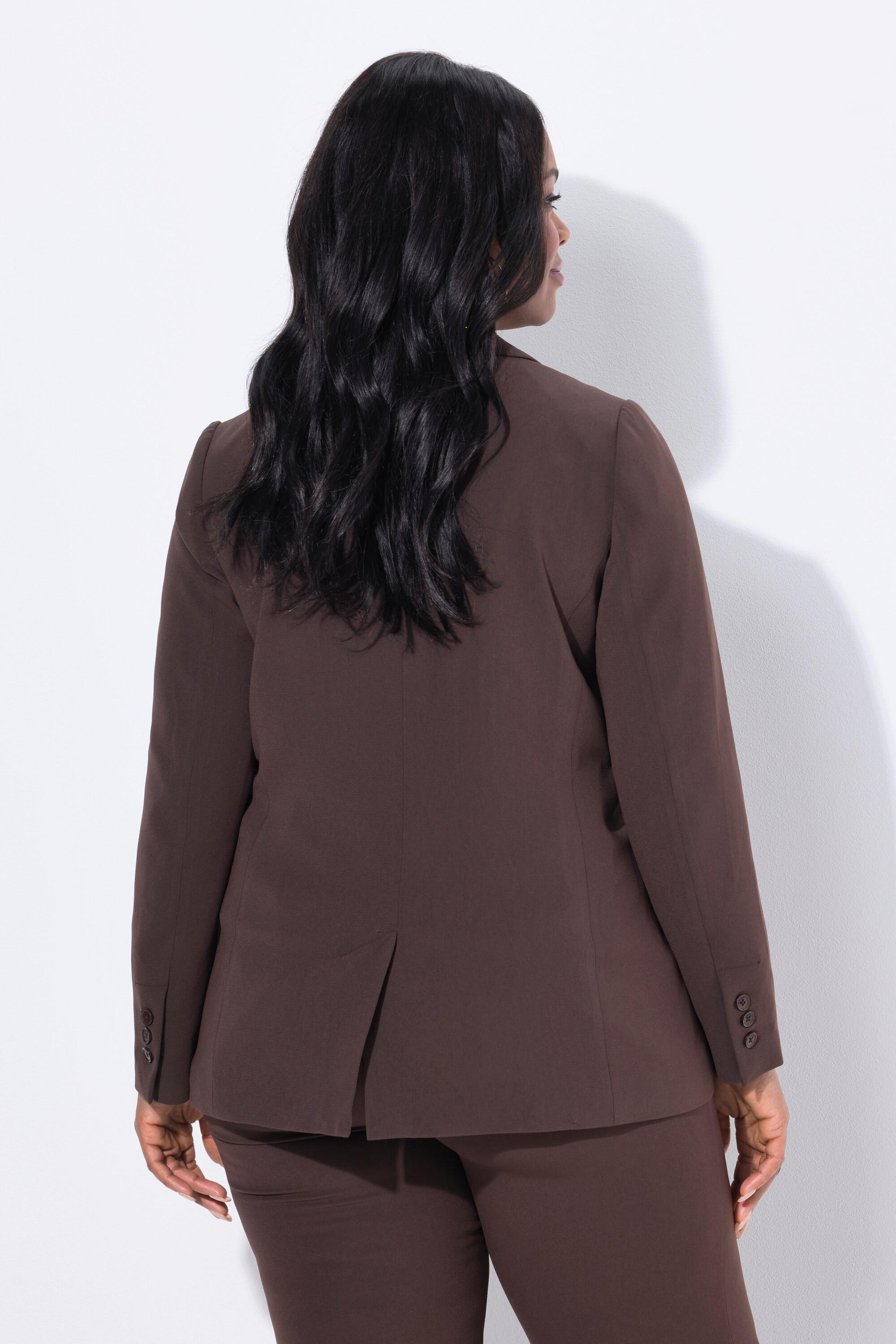 Ulla Popken Blazer, Acetat, Reverskragen, Knopfverschluss