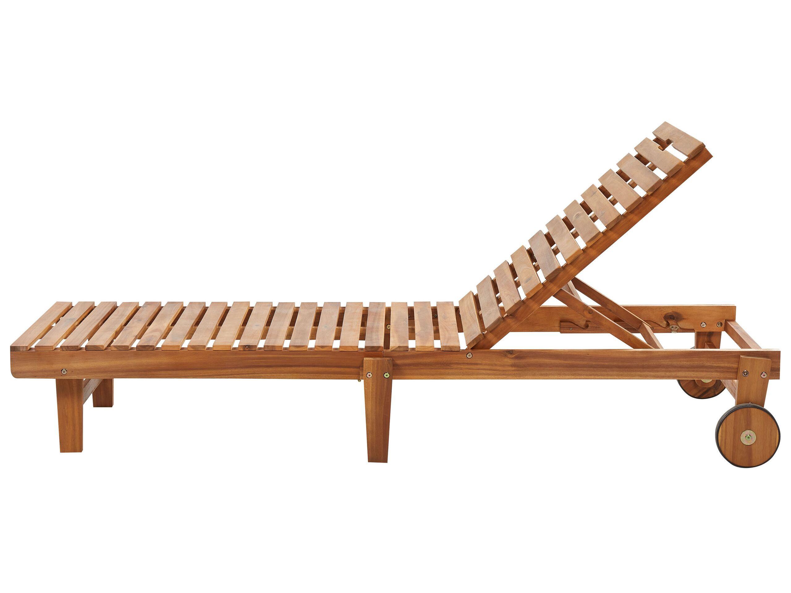 Beliani Sonnenliege aus Akazienholz Klassisch PIETRALUNGA