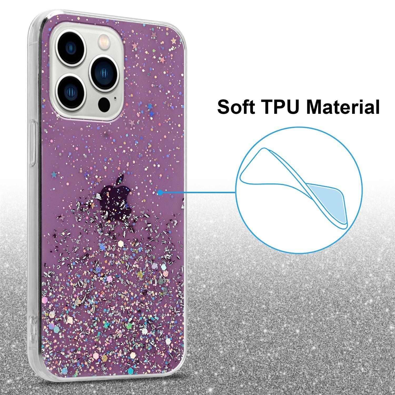 Cadorabo Hülle für Apple iPhone 13 PRO TPU Silikon mit funkelnden Glitter