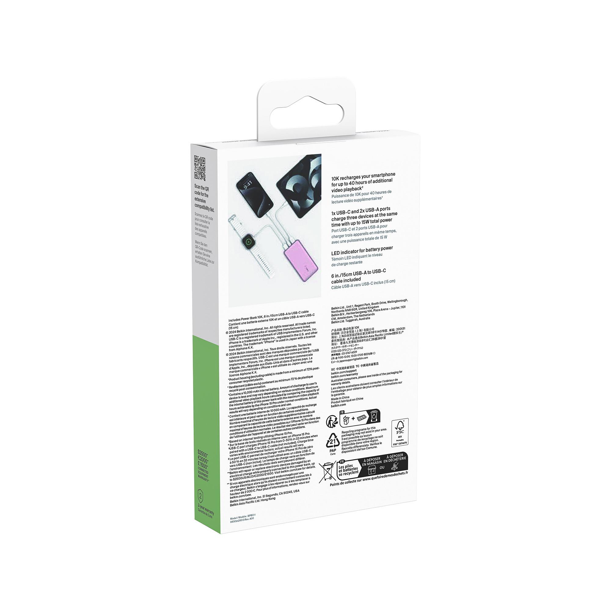 belkin Powerbank 10000mAh USB-A/USB-C Powerbank