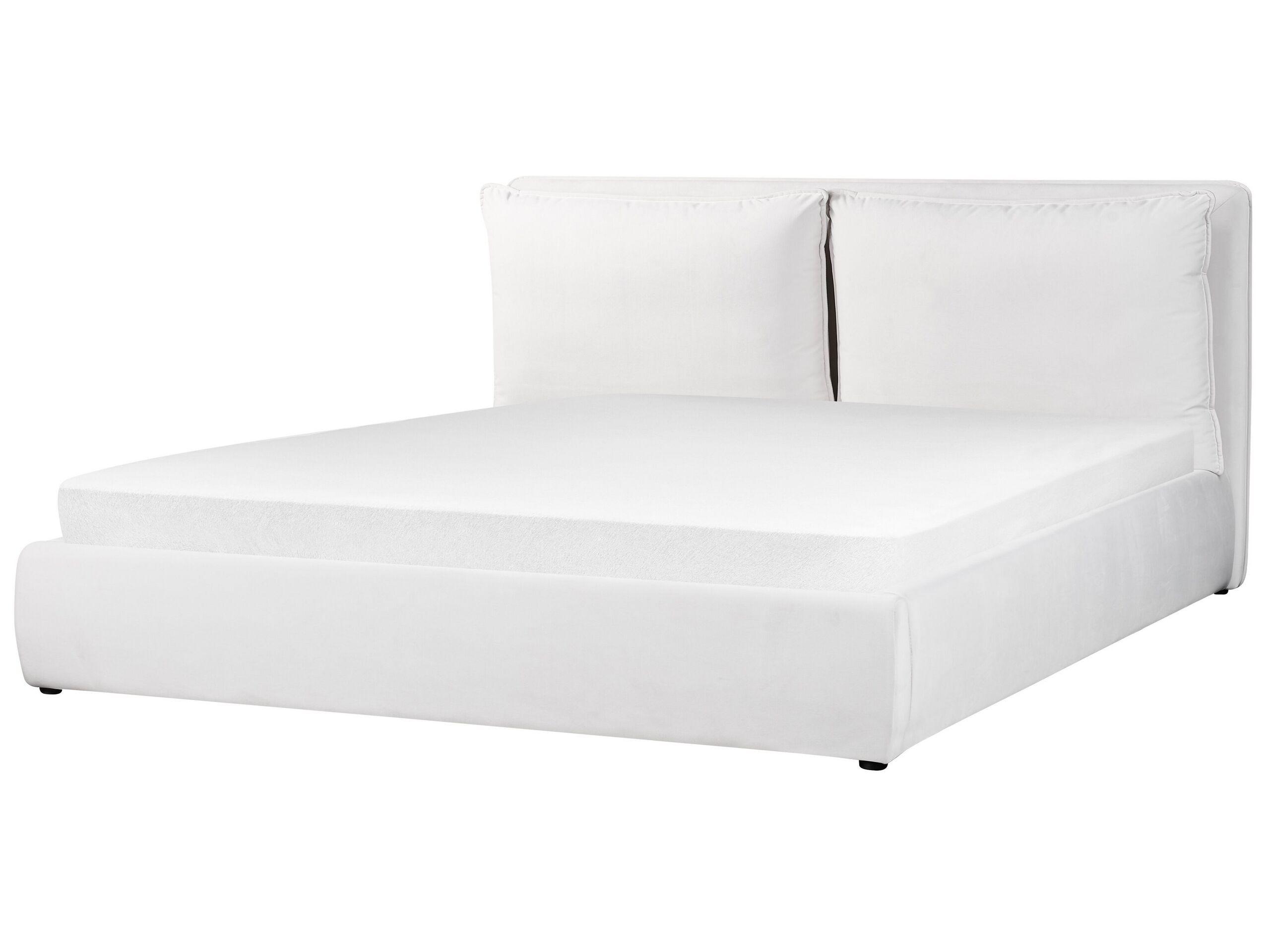 Beliani Bett mit Stauraum aus Samtstoff Modern BAJONNA