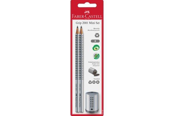 Faber-Castell FABER-CASTELL Grip 2001 Mini Set silber 183797 1x Spitzer, 2x Bleistift