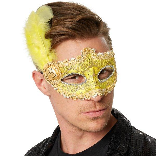 Tectake Venezianische Maske mit seitlicher Feder