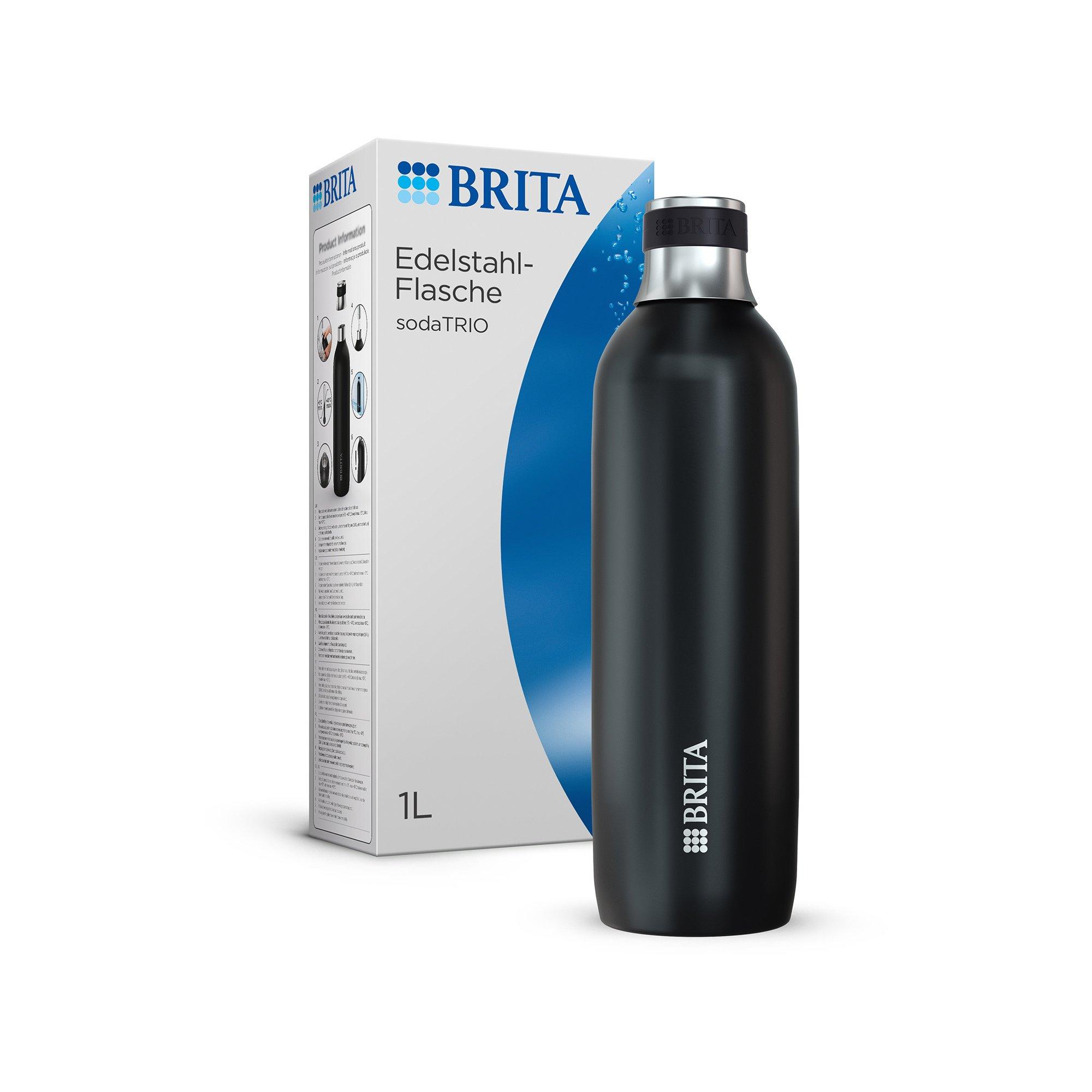 BRITA Wassersprudler-Flasche sodaTRIO Steel