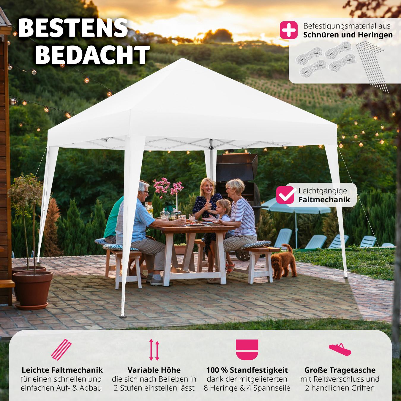 Tectake Pavillon höhenverstellbare Füsse