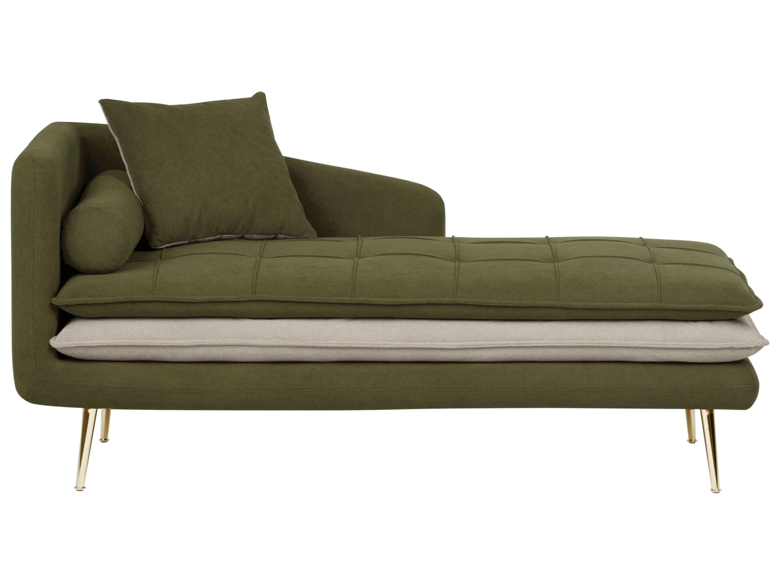 Beliani Linksseitige Chaiselounge aus Polyester Glamourös GONESSE