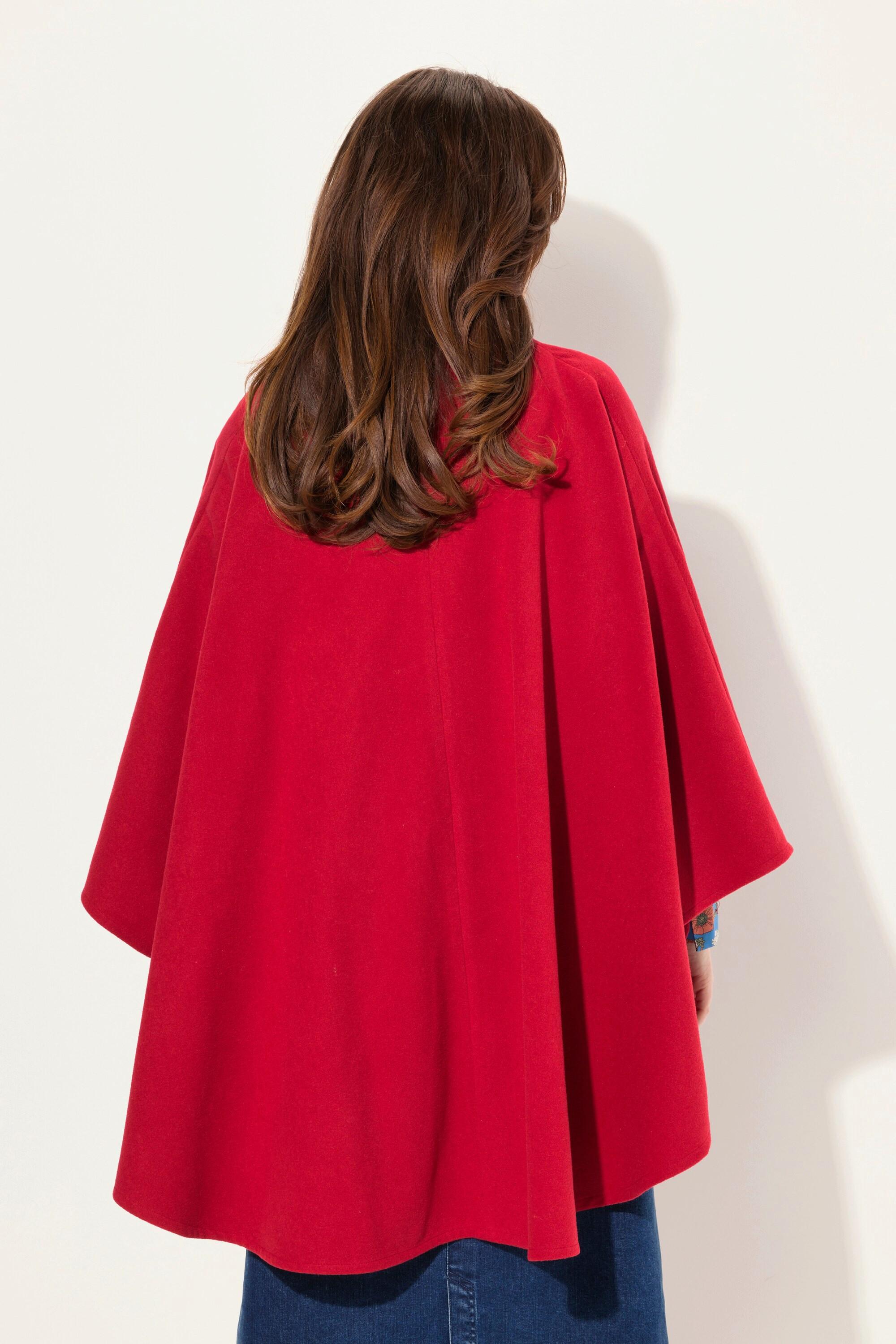 Ulla Popken Cape, Stehkragen, Knopfleiste, Langarm