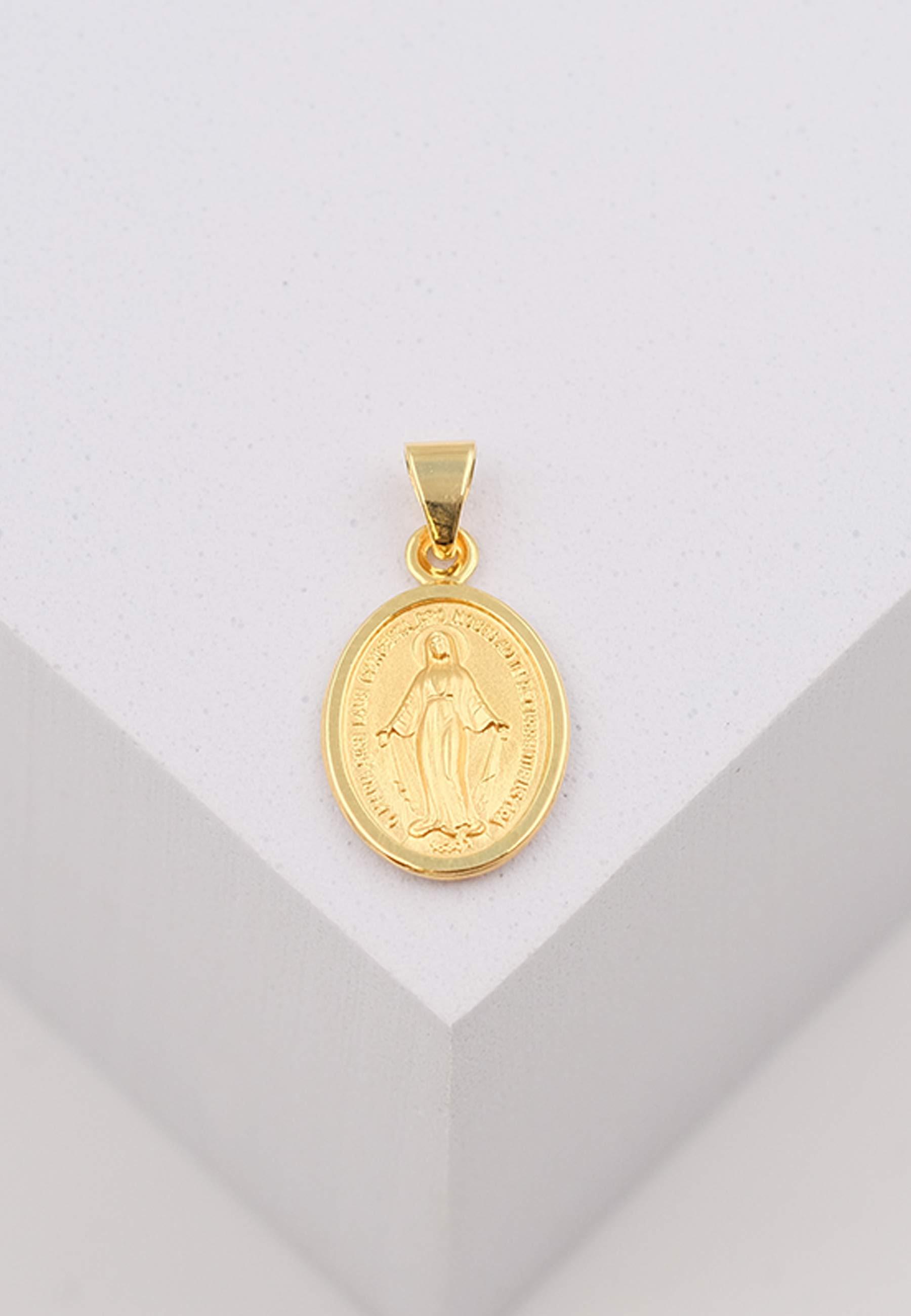 MUAU Schmuck Anhänger Milagrosa/Immaculata Gelbgold 750, 12 mm