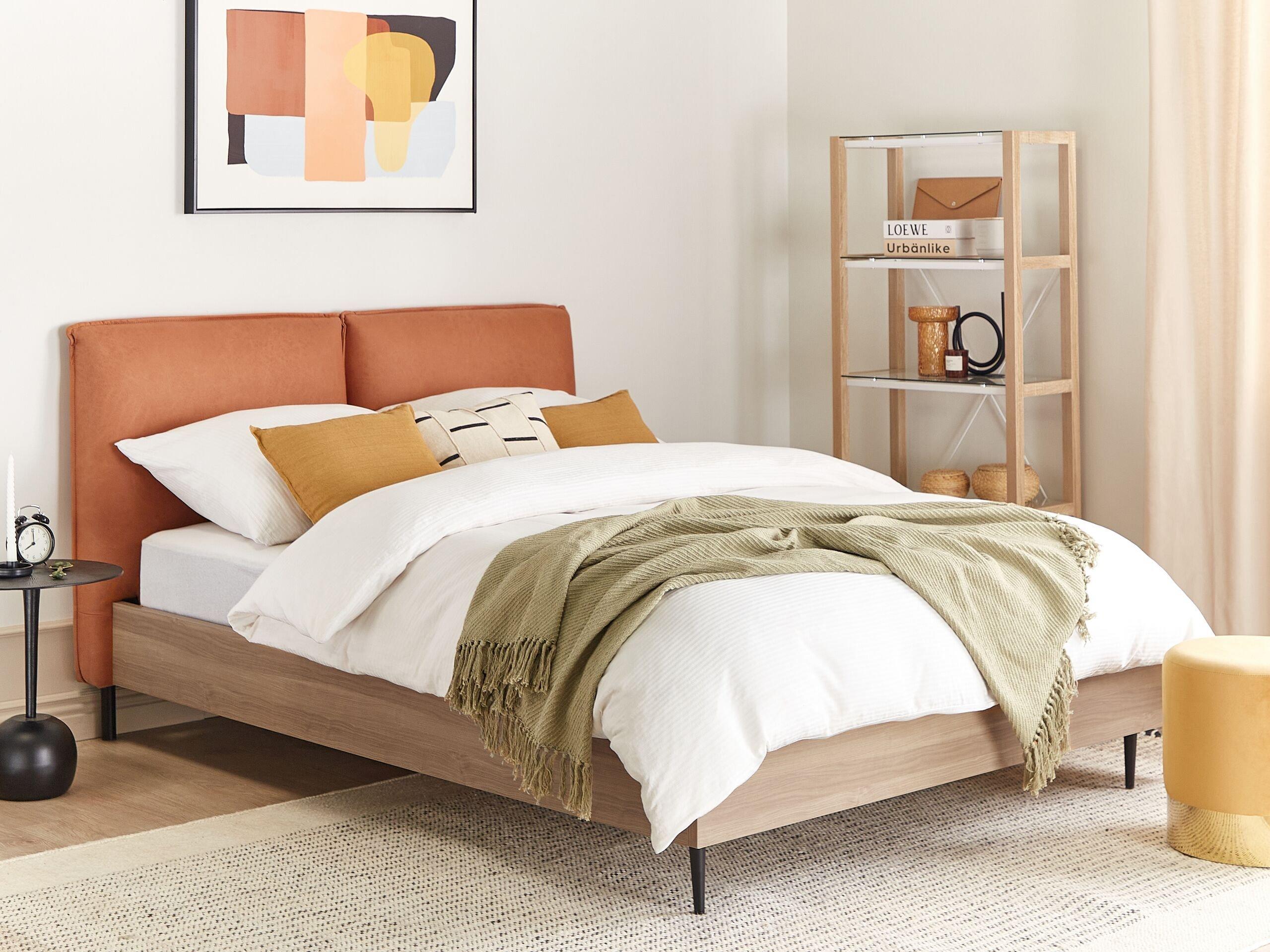 Beliani Bett mit Lattenrost aus Kunstleder Modern LIMANTON