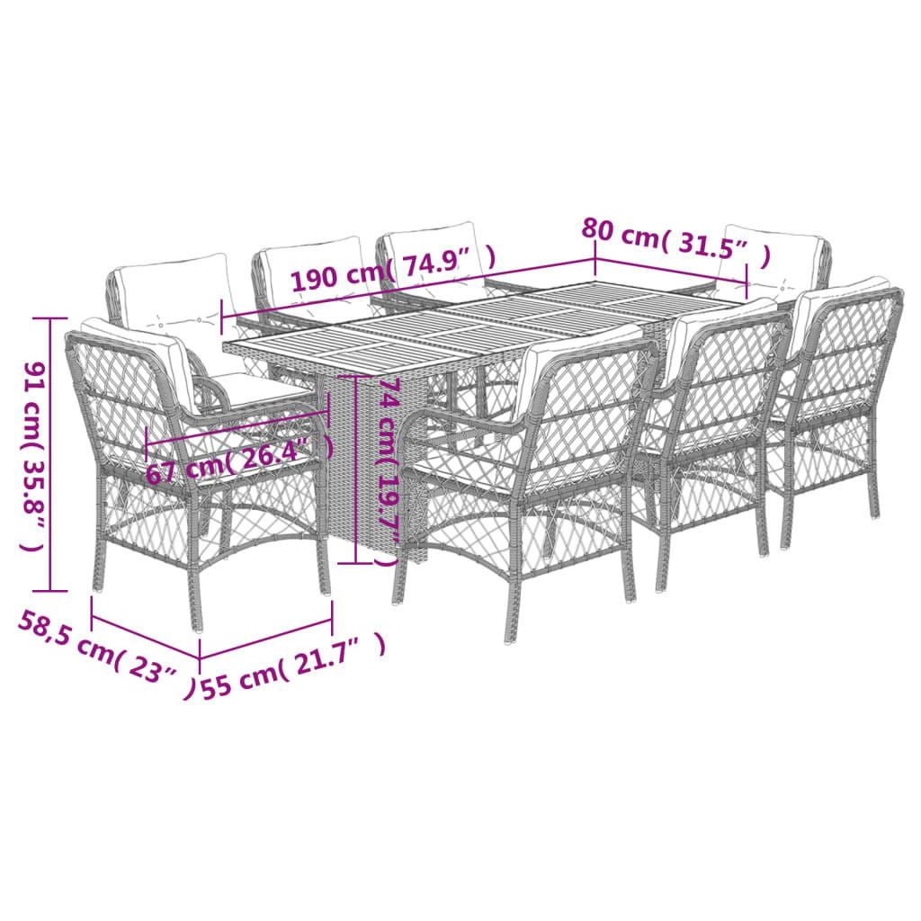 VidaXL Garten essgruppe poly-rattan