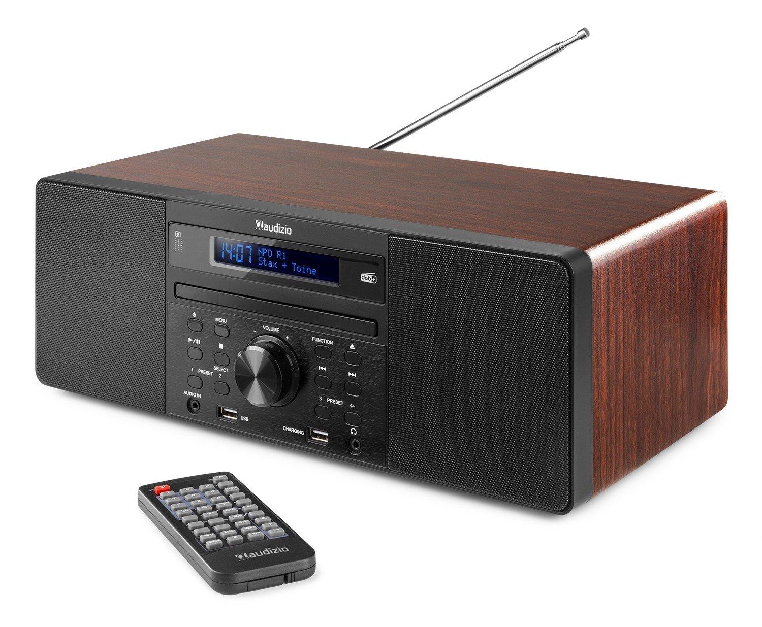 Audizio Audizio Prato Heim-Audio-Midisystem 60 W Schwarz, Holz