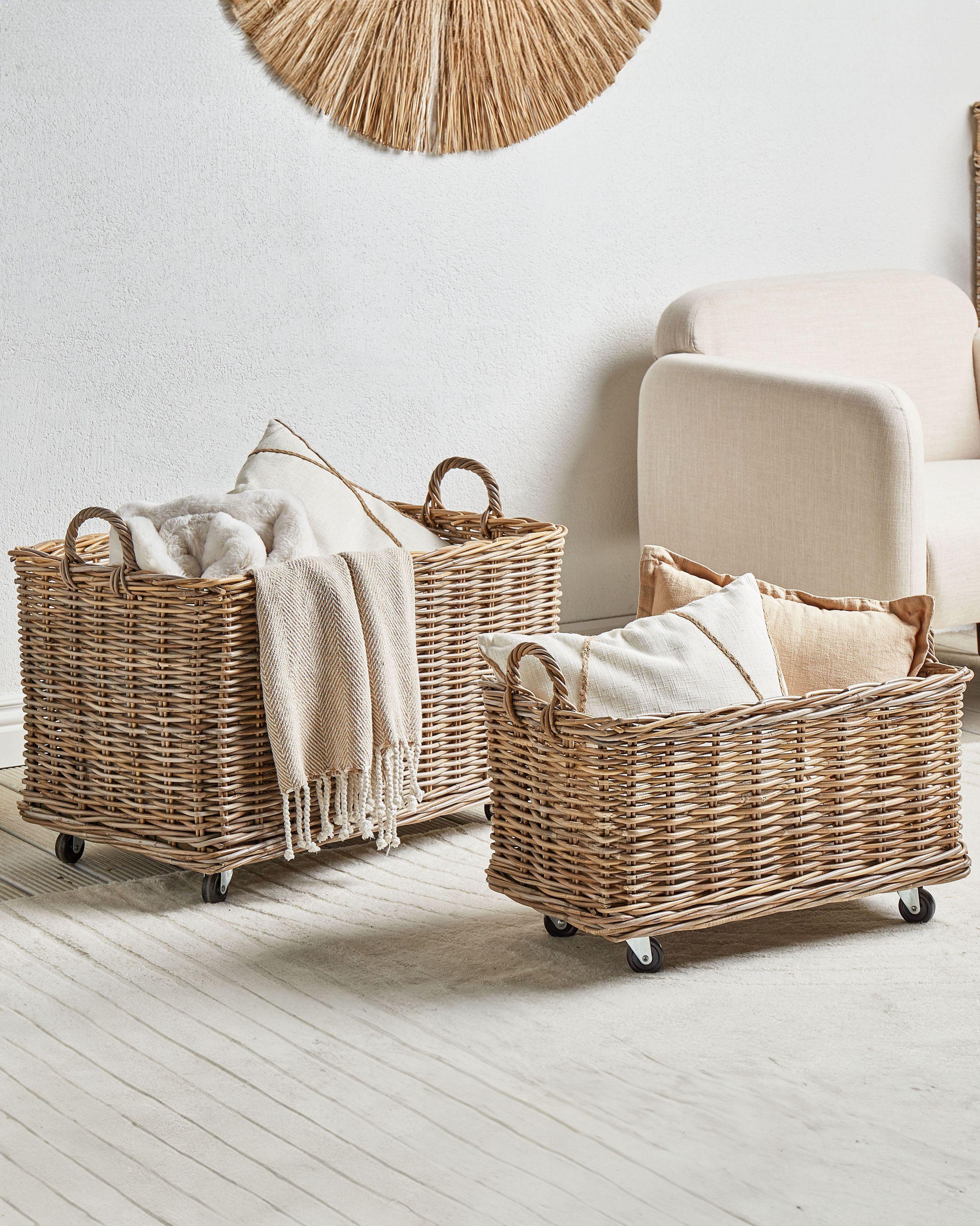 Beliani Korb aus Rattan Boho KITIM