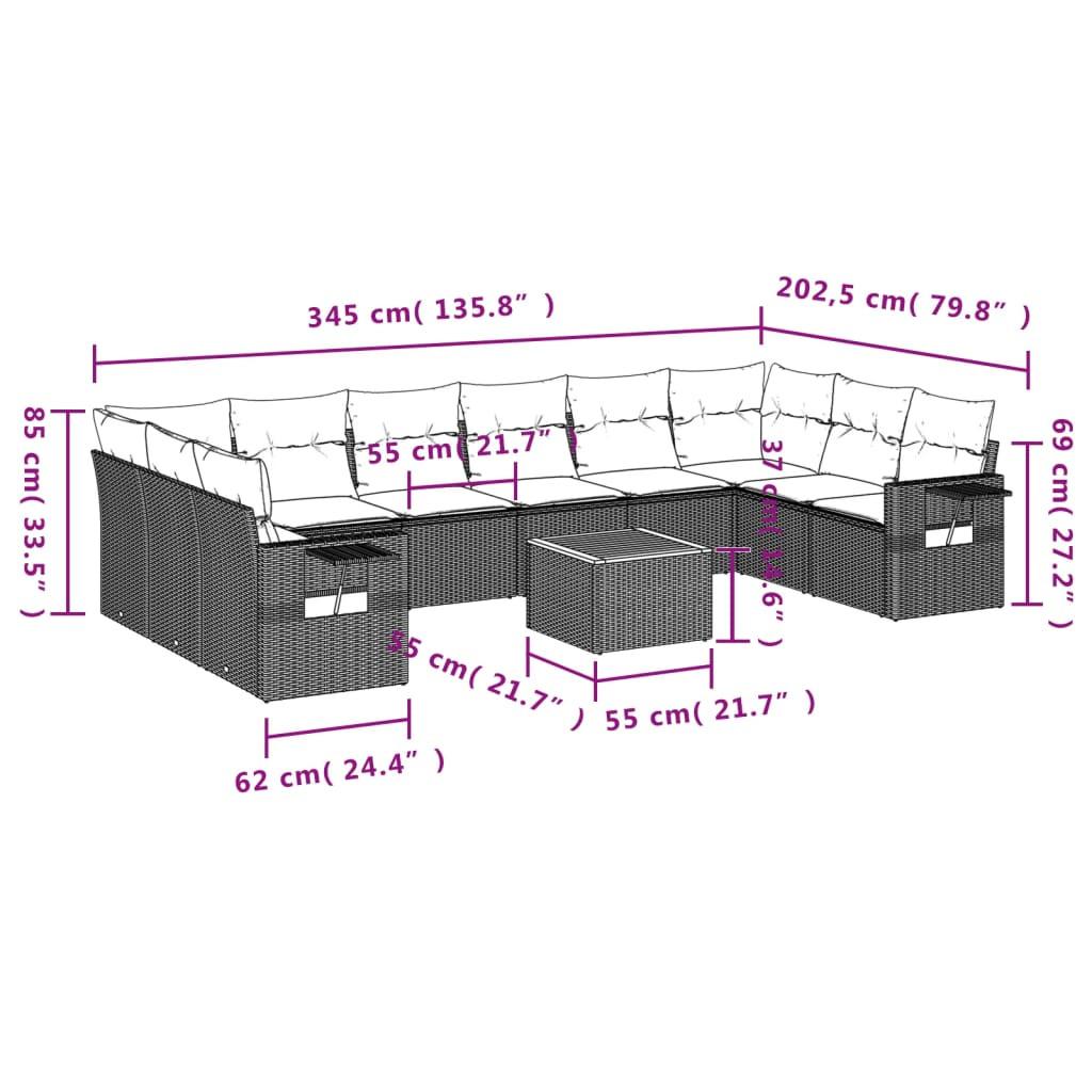 VidaXL Garten sofagarnitur poly-rattan