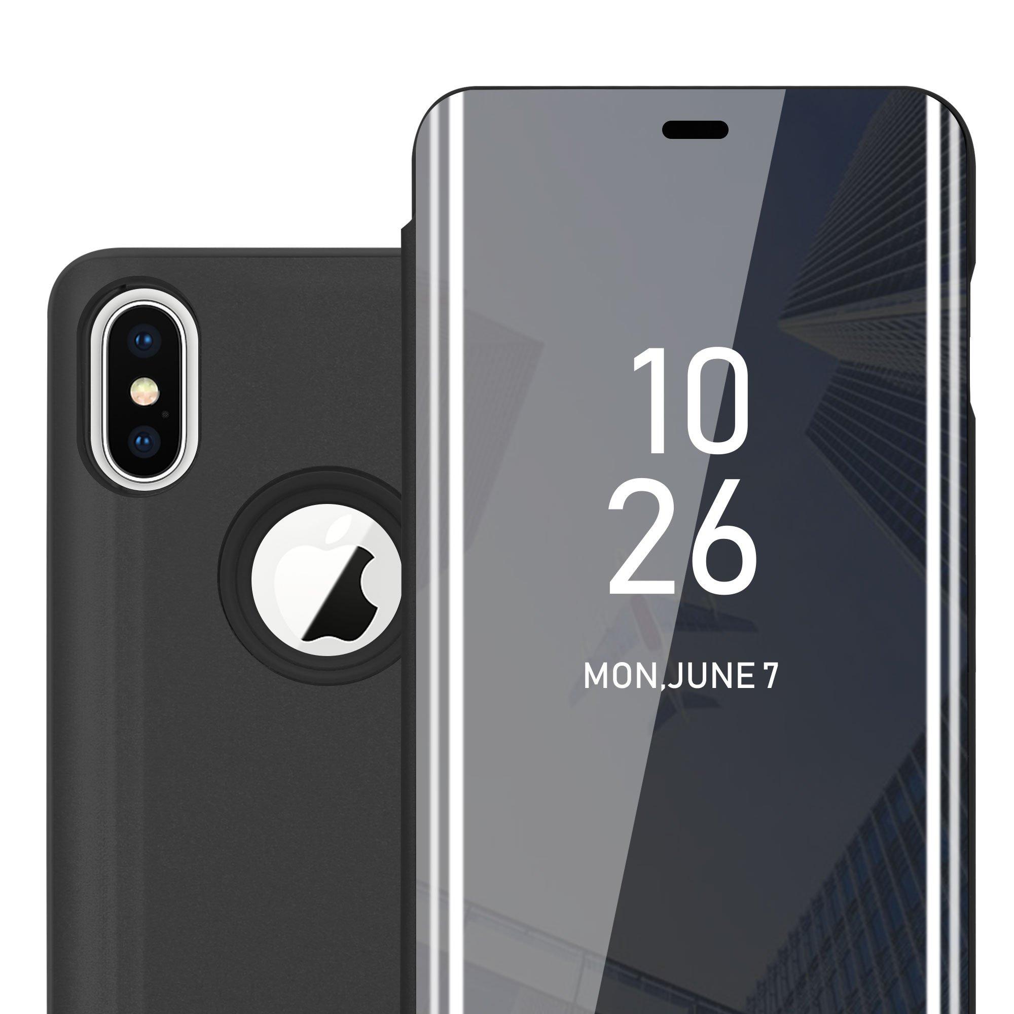 Cadorabo Hülle für Apple iPhone X / XS Spiegel Standfunktion 360 Grad Schutz