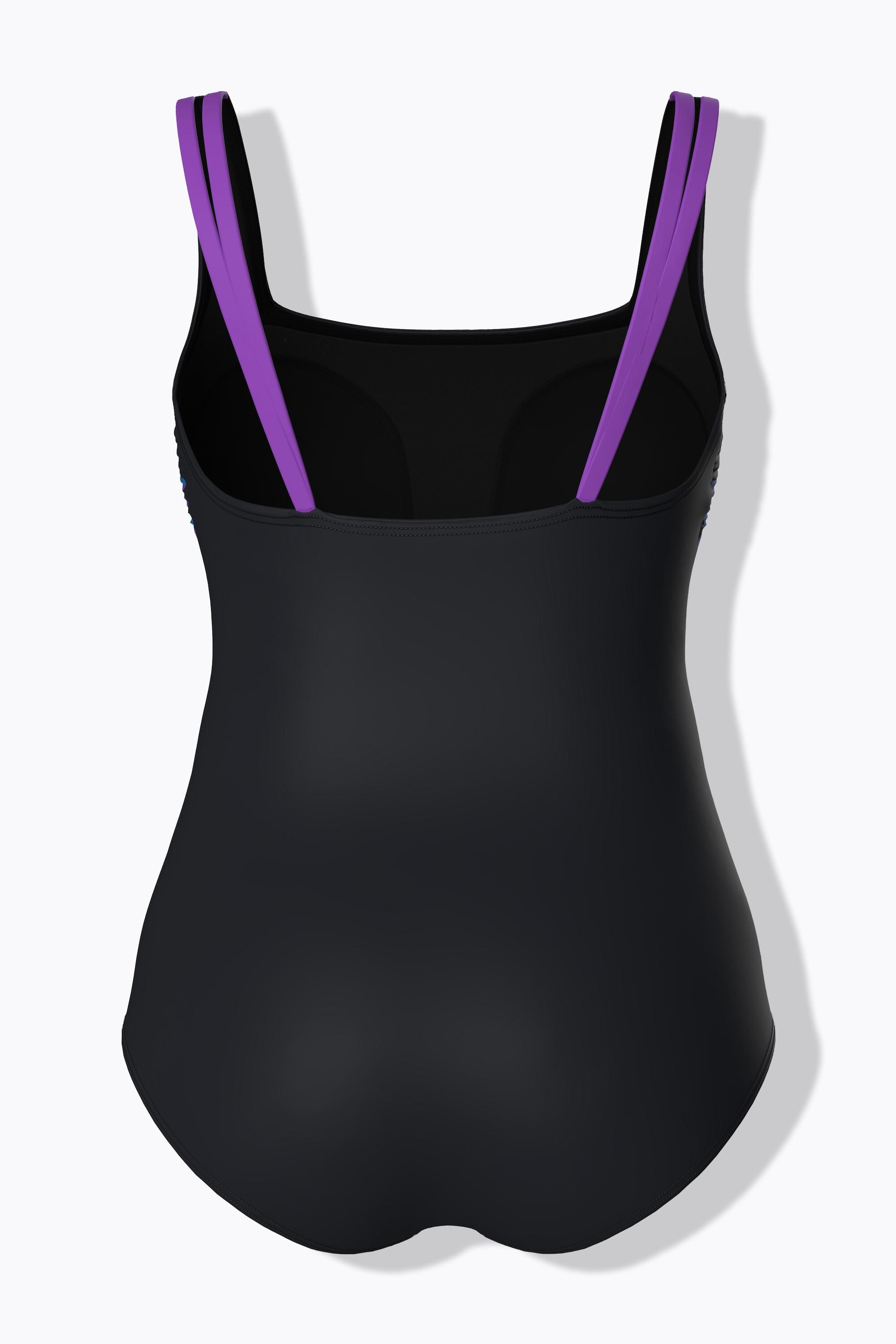 Ulla Popken Badeanzug, Tiger, Softcups, recycelt