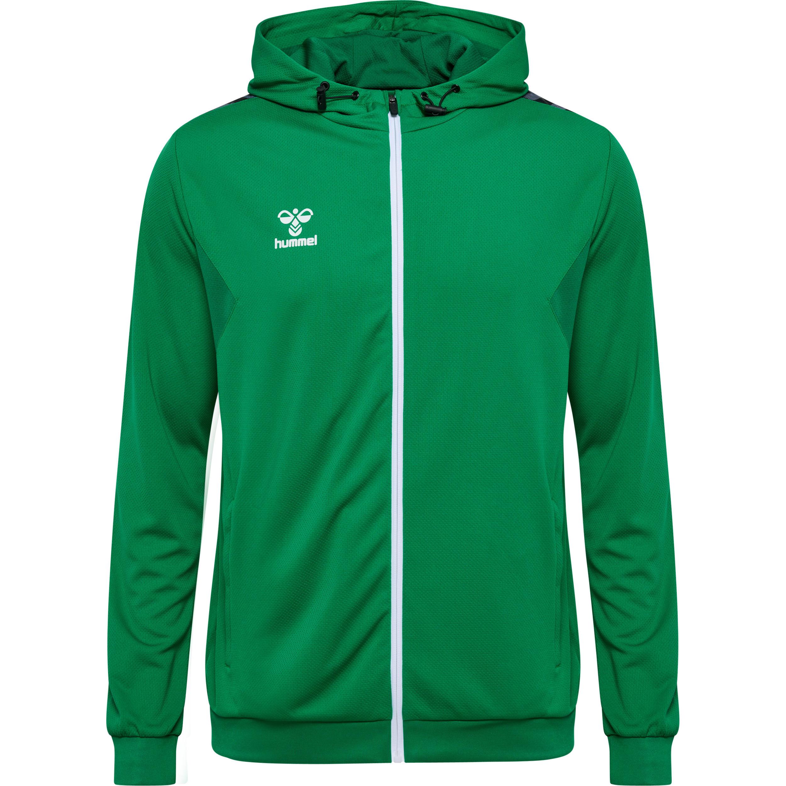 Hummel sweatjacke mit kapuze und reißverschluss aus polyester authentic