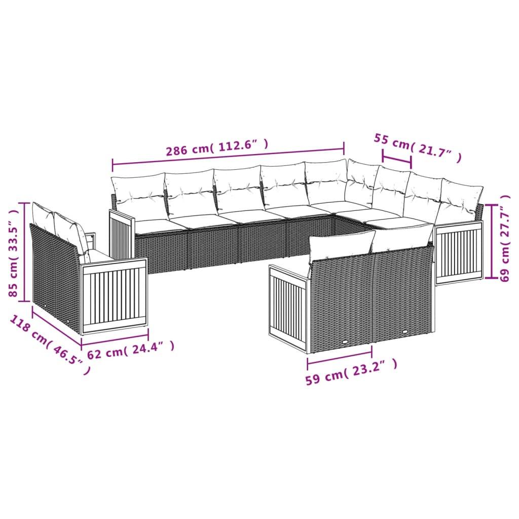 VidaXL Garten sofagarnitur poly-rattan