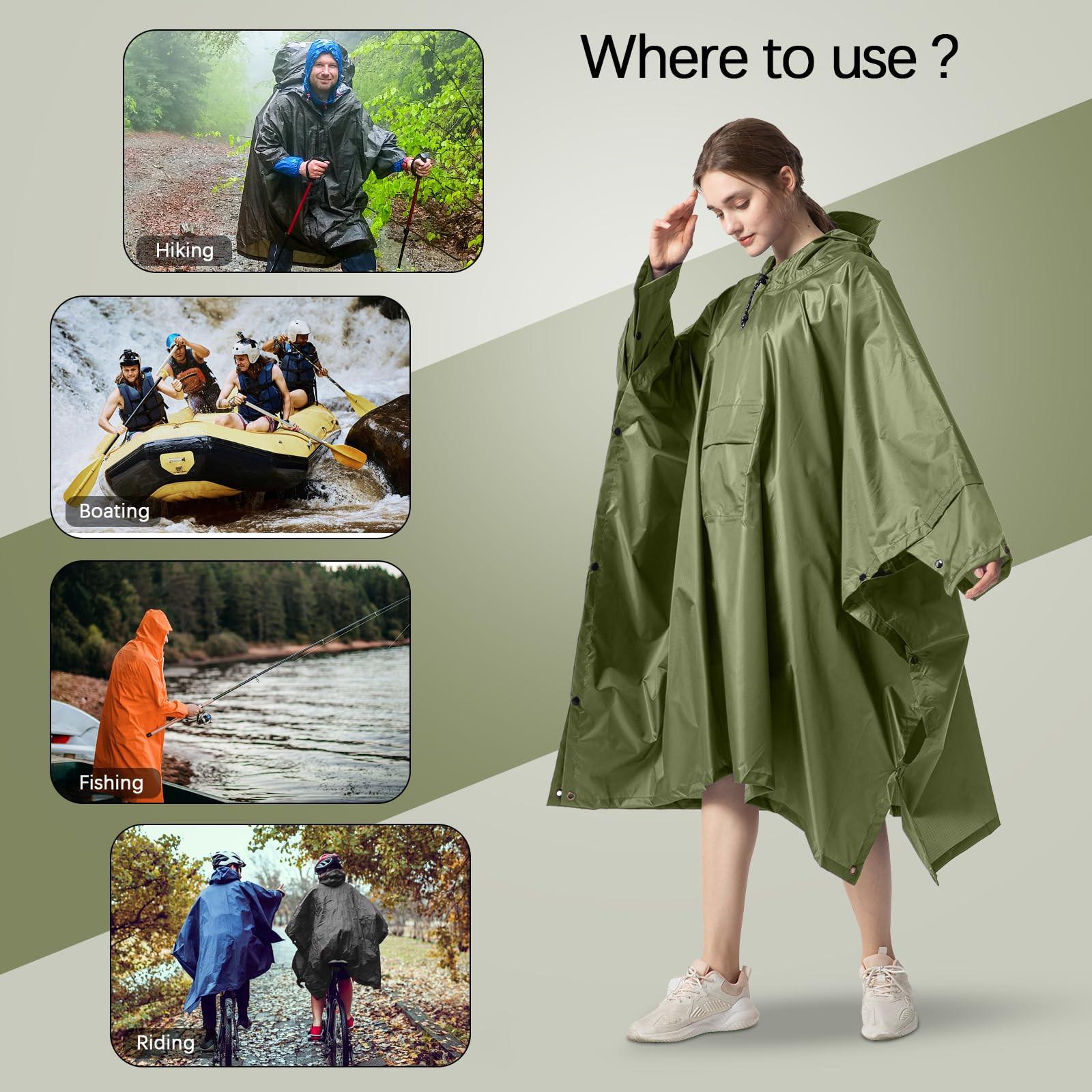 Alopini Regencape Regenmantel Regenjacke Wasserdicht Wandern Radfahren Outdoor 3in1 Mehrzweck