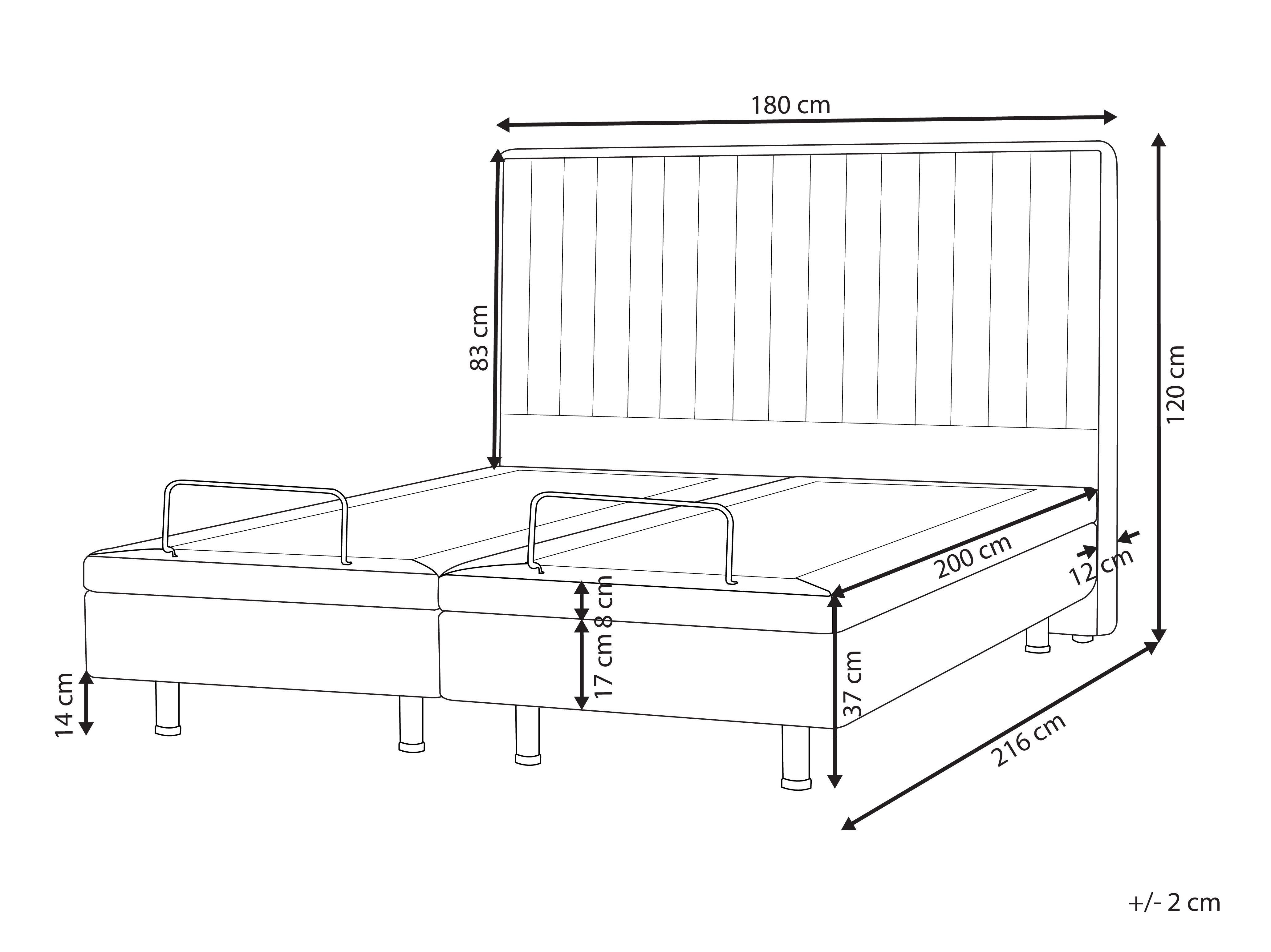 Beliani Bett verstellbar aus Polyester Skandinavisch DUKE II