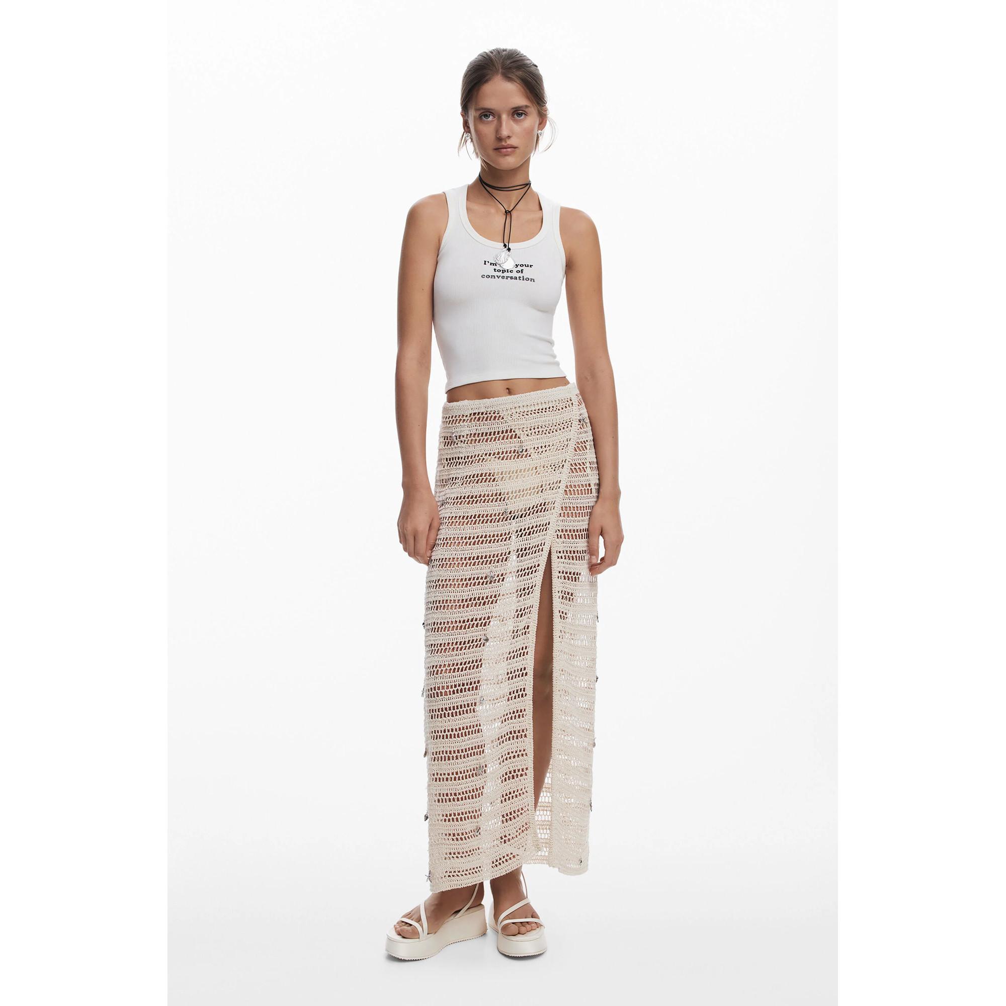Desigual Ärmelloses Slim Fit T-Shirt mit Rundhalsausschnitt