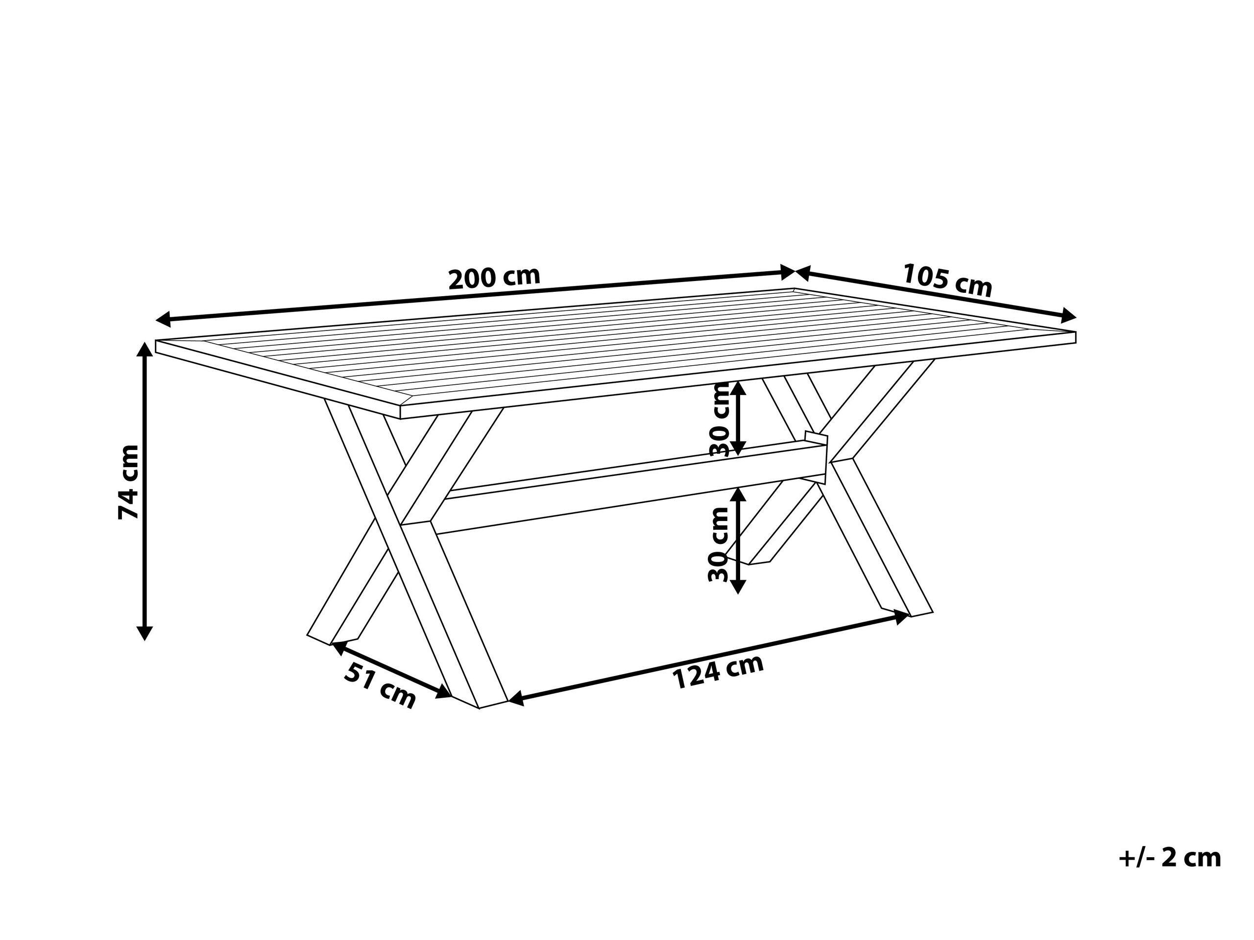 Beliani Gartentisch aus Aluminium Industriell CASCAIS
