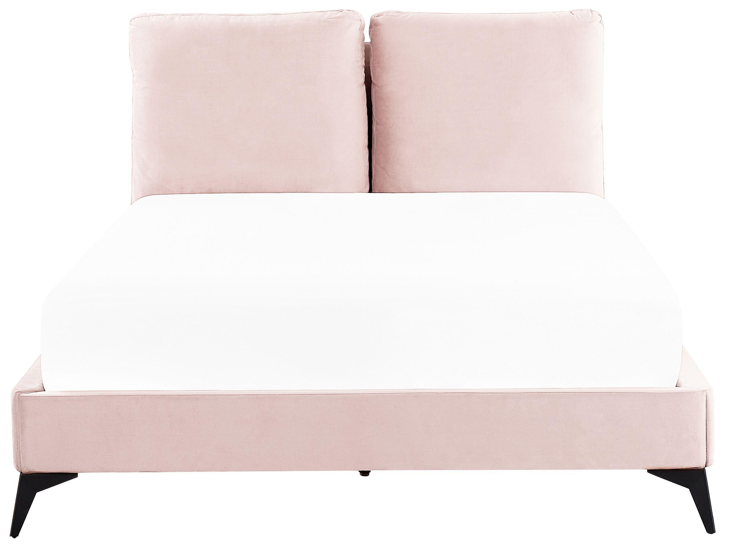Beliani Bett mit Lattenrost aus Samtstoff Modern MELLE